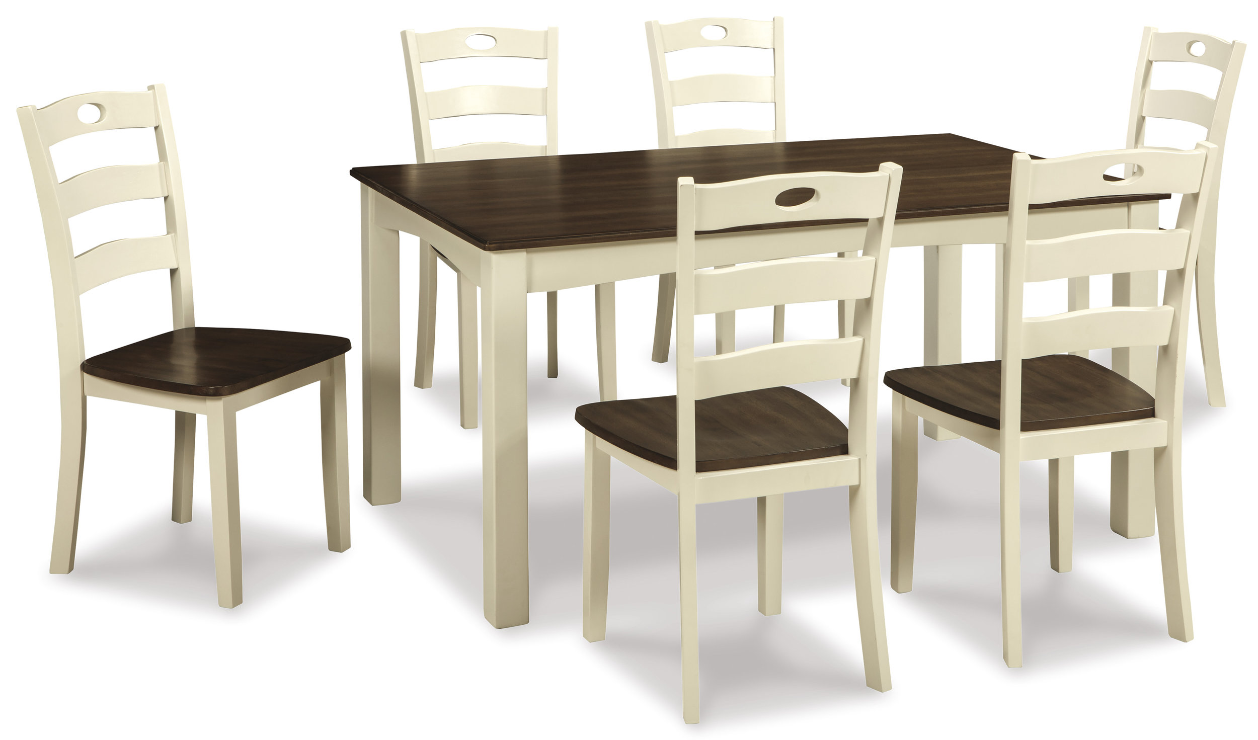 Woodanville Farmhouse Dining Side Chair | Cream & Brown