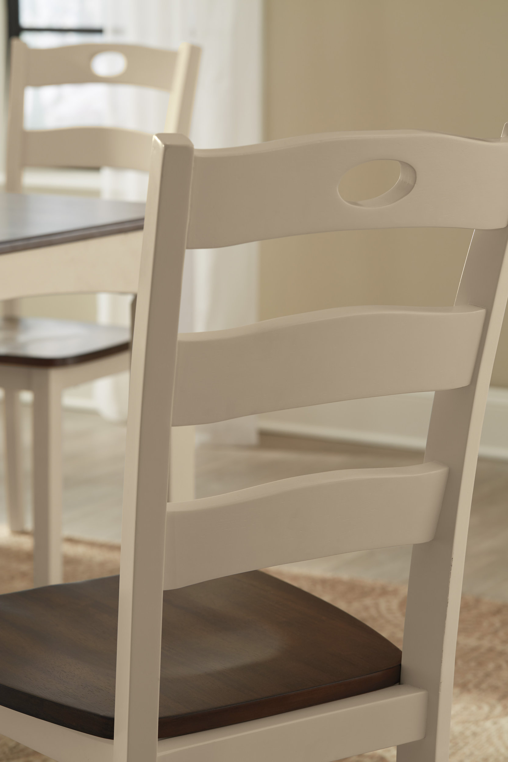 Woodanville Farmhouse Dining Side Chair | Cream & Brown