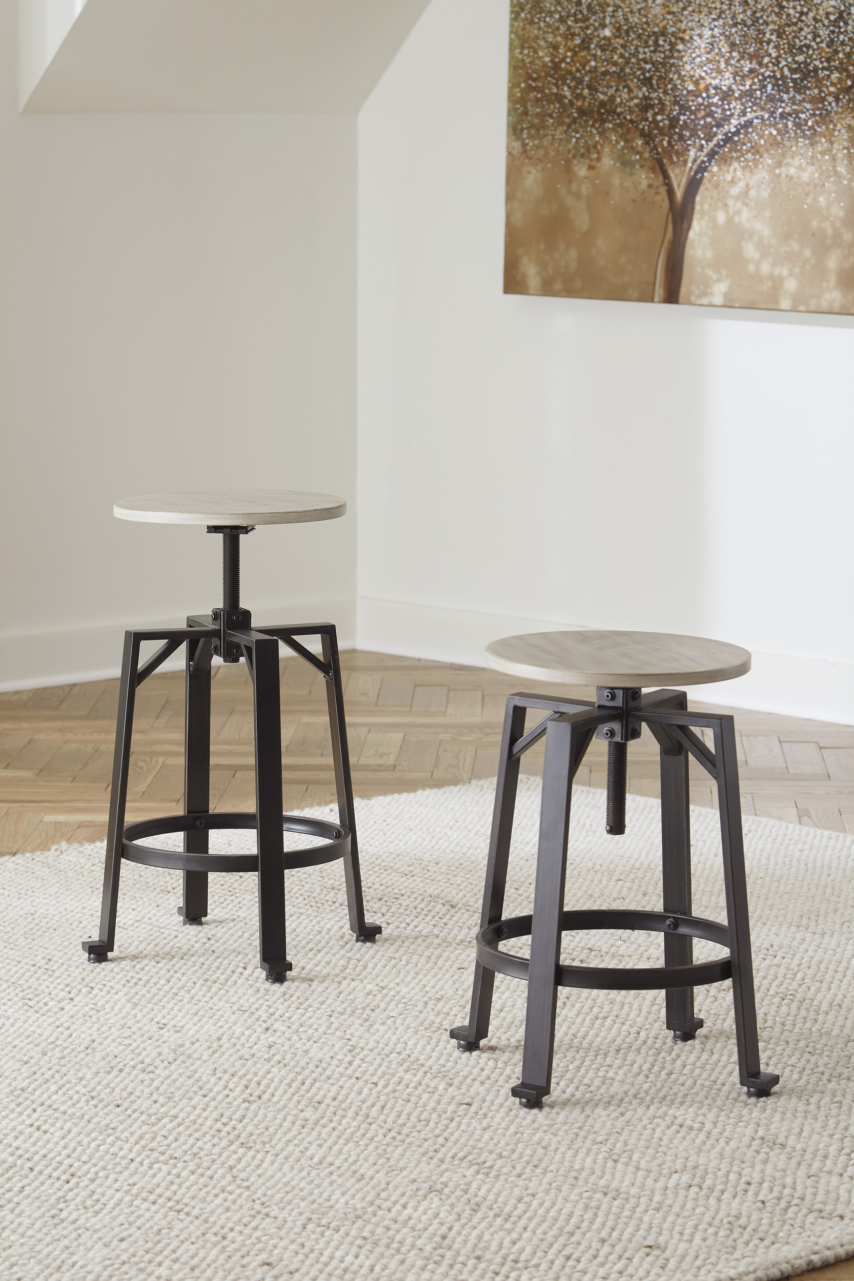 Karisslyn Swivel Stool - Adjustable Metal & Wood | Sohomod