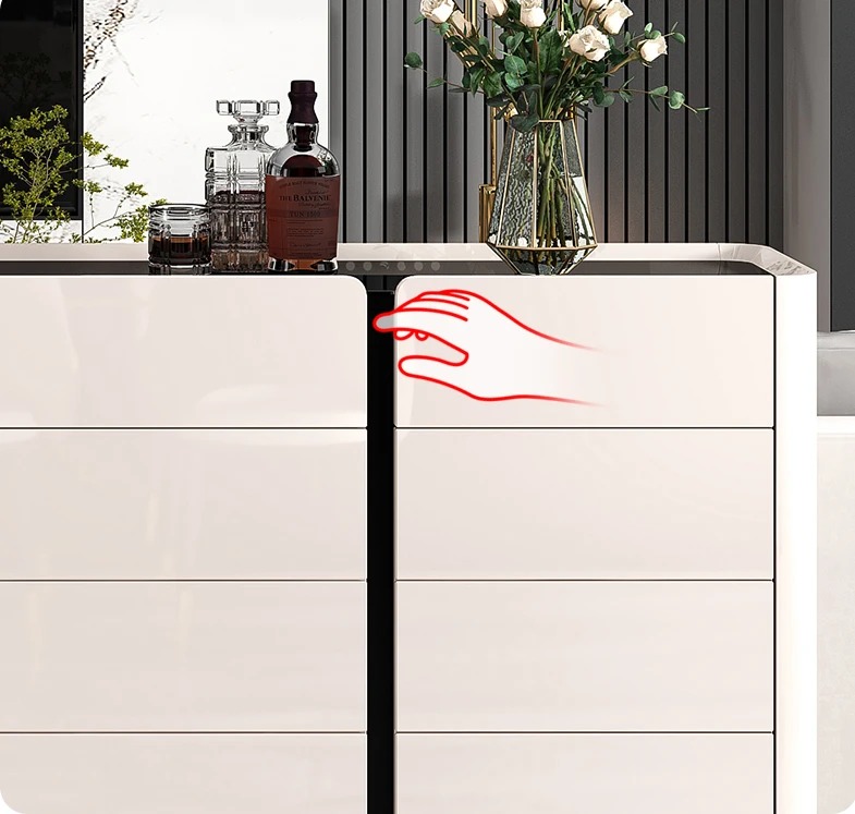 D348 Glass Top 2-Door Shoecase with 4 Shoe Storage Levels