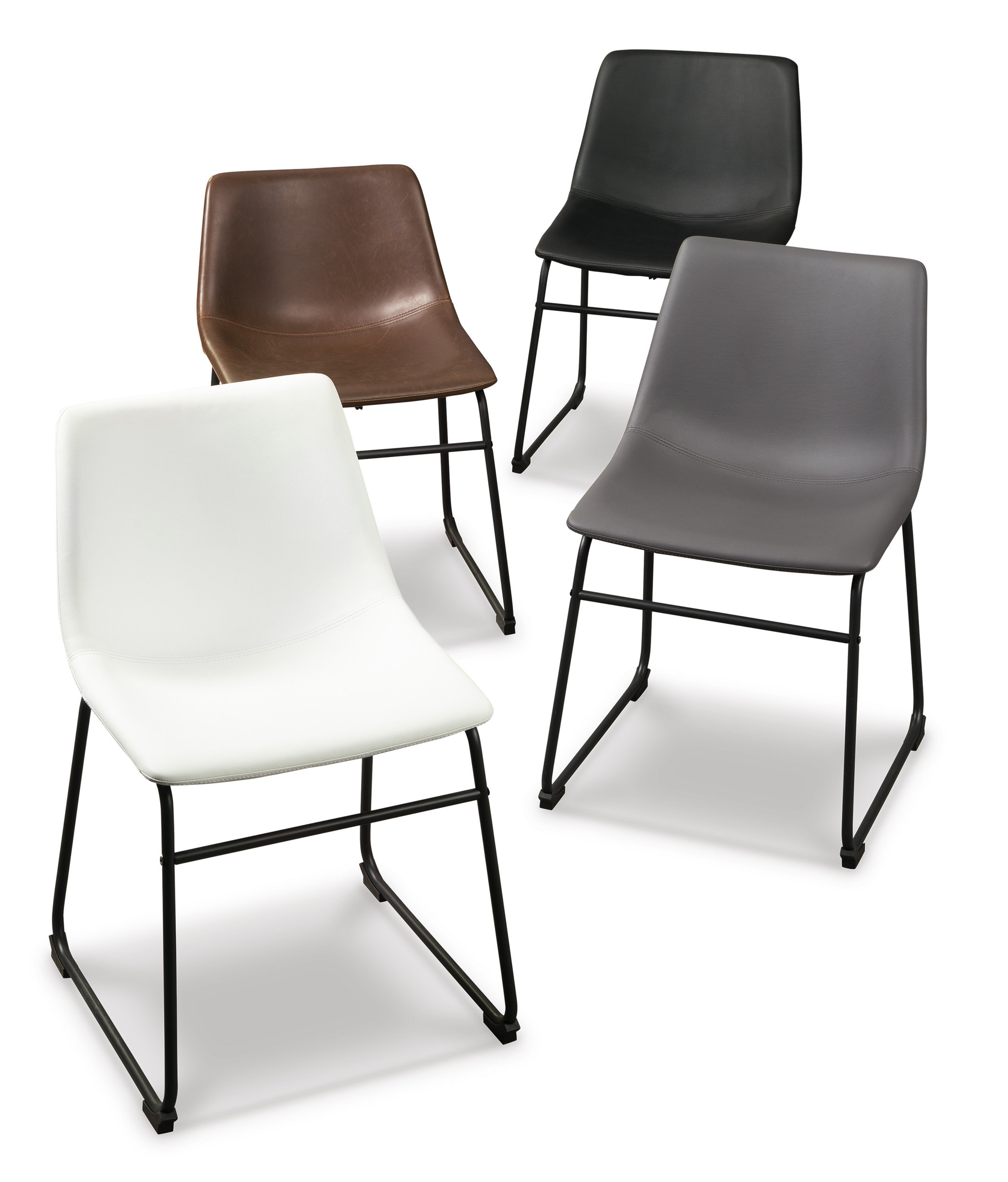 Centiar Mid-Century Dining Chair | Faux Leather & Metal