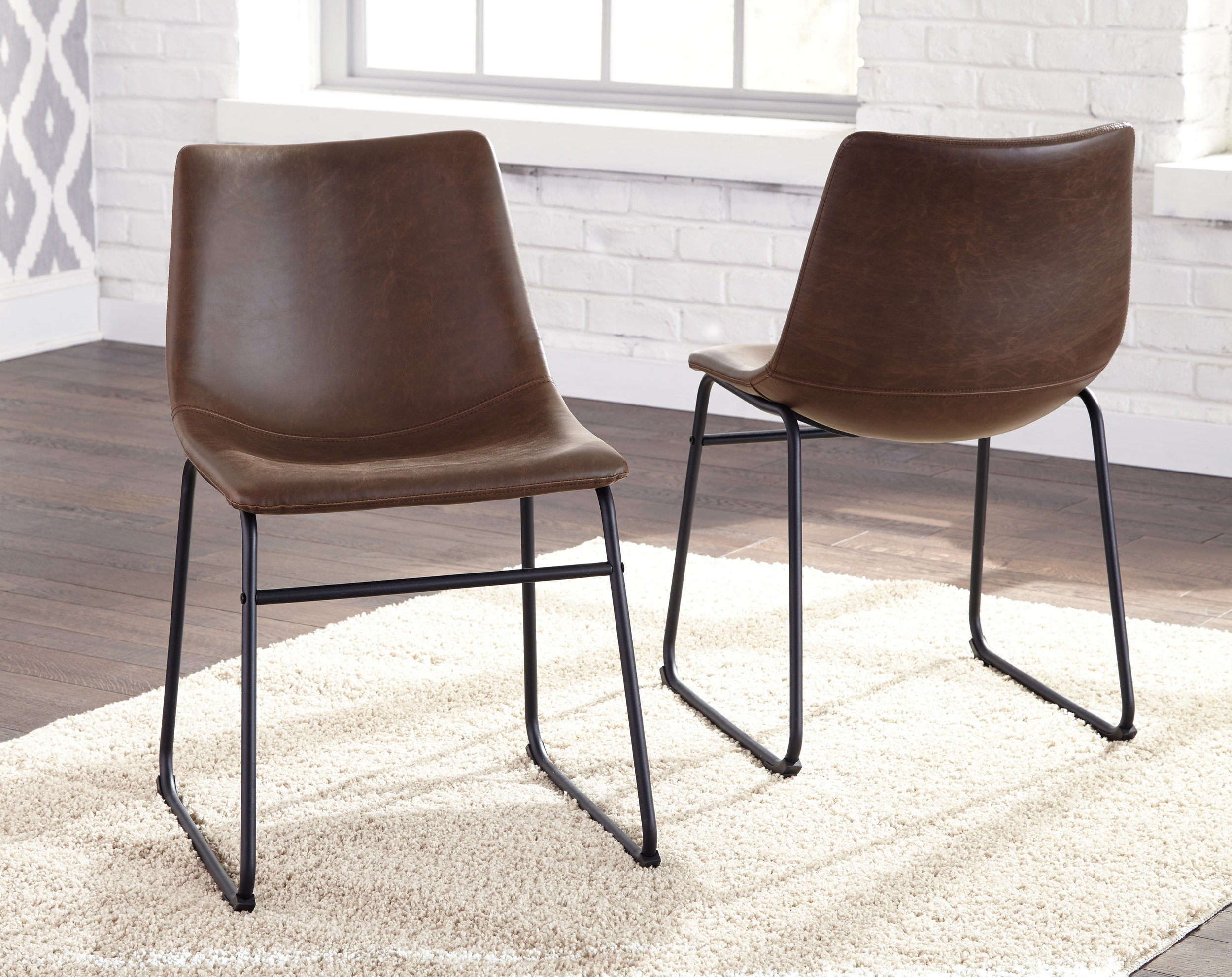 Centiar Mid-Century Dining Chair | Faux Leather & Metal