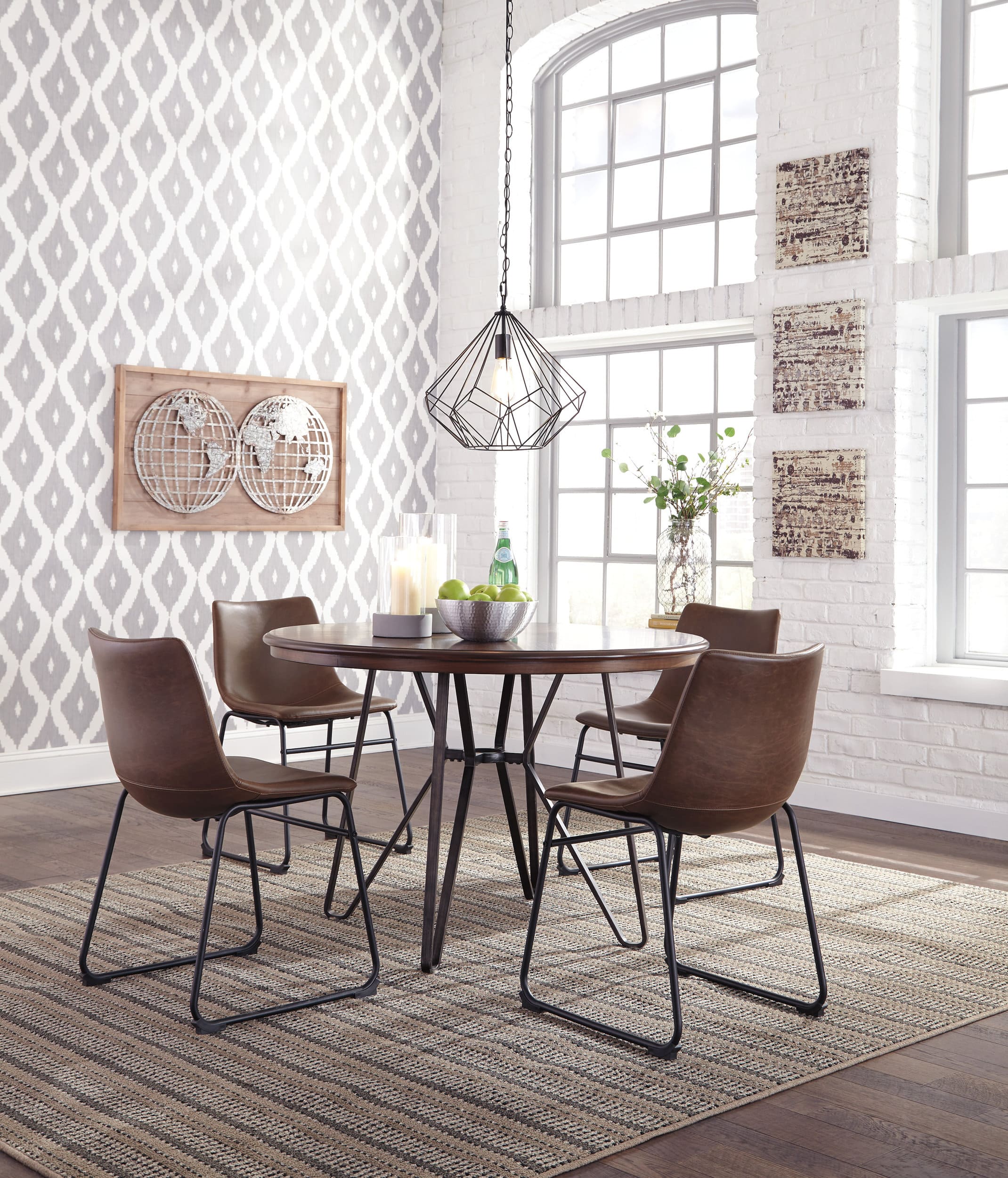 Centiar Mid-Century Dining Chair | Faux Leather & Metal