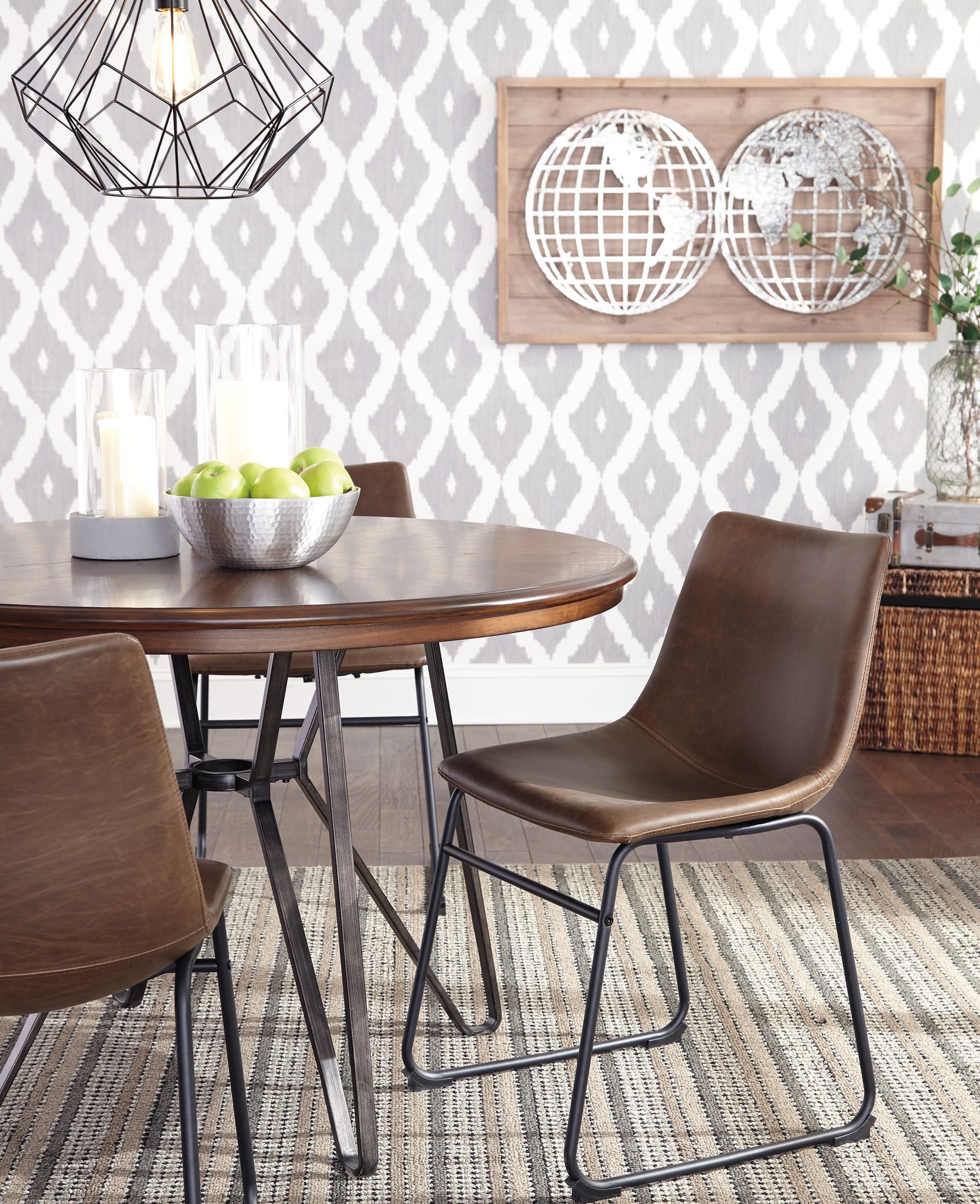 Centiar Mid-Century Dining Chair | Faux Leather & Metal