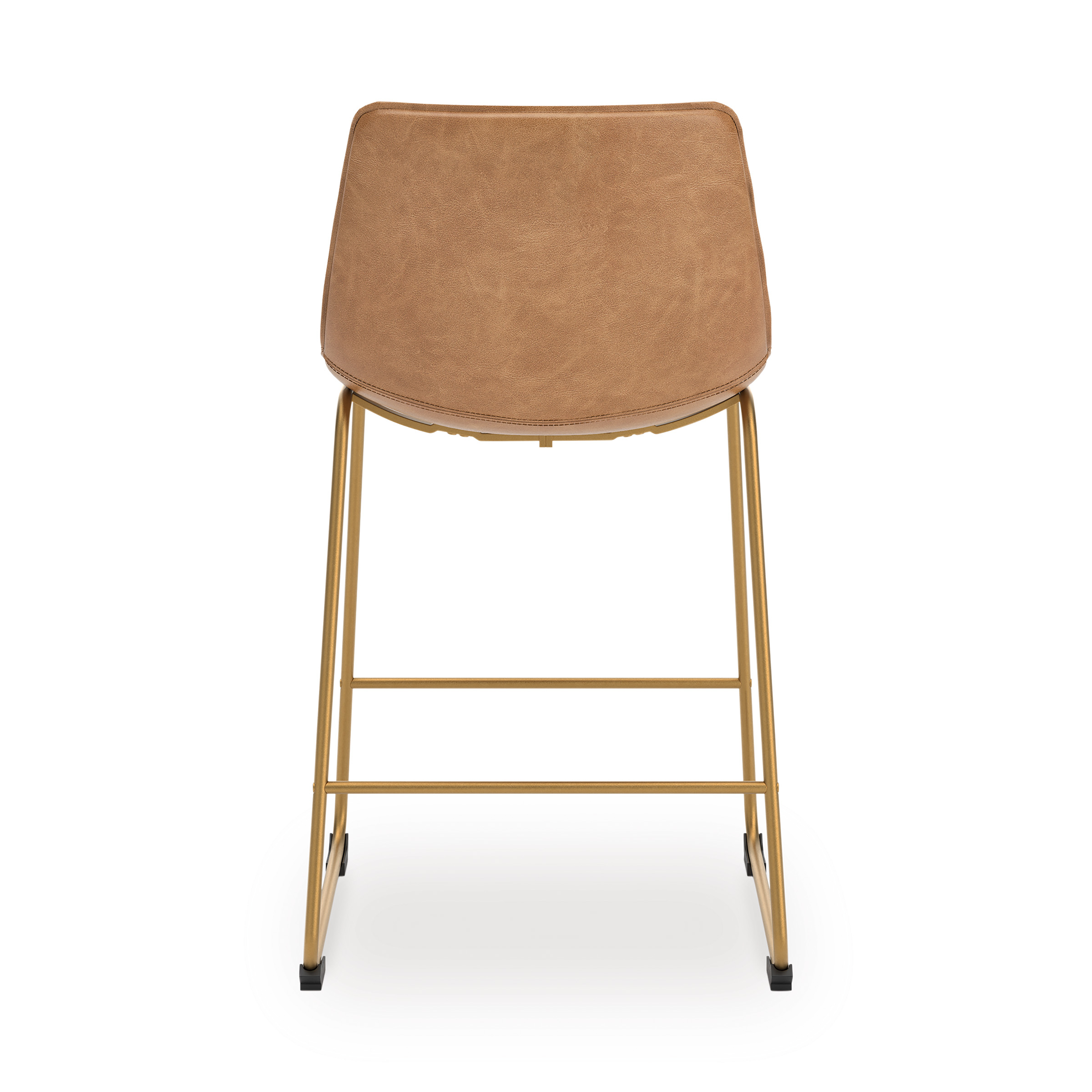 Ciabori Gold Metal & Toast Faux Leather Bar Height Stool