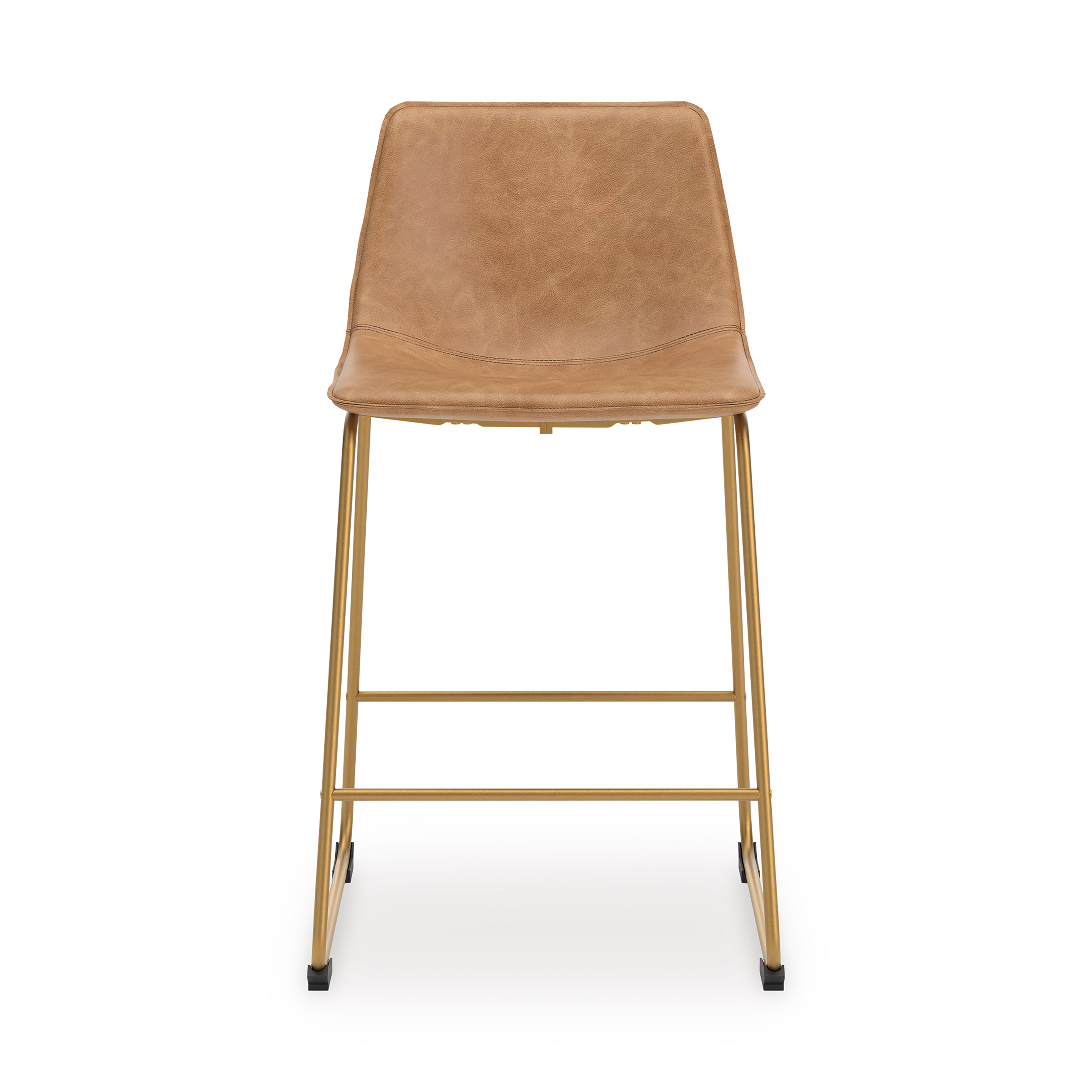 Ciabori Gold Metal & Toast Faux Leather Counter Height Stool
