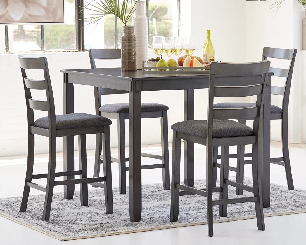 Bridson 5-Piece Polyester/Wood Square Counter Table Set