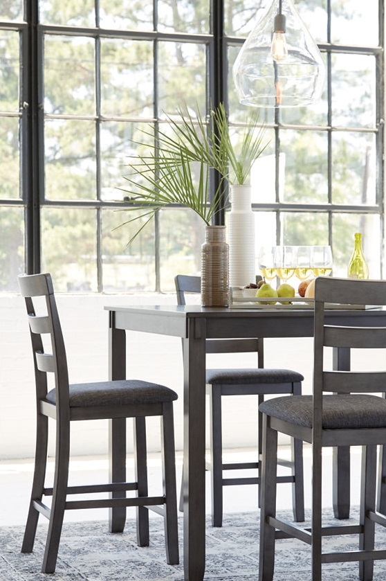 Bridson 5-Piece Polyester/Wood Square Counter Table Set