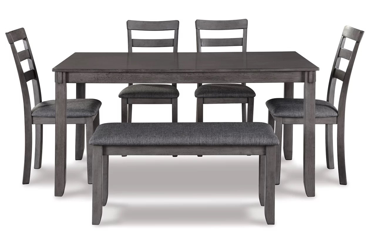 Ashley SM Bridson 6-Piece Fabric/Wood Dining Room Set