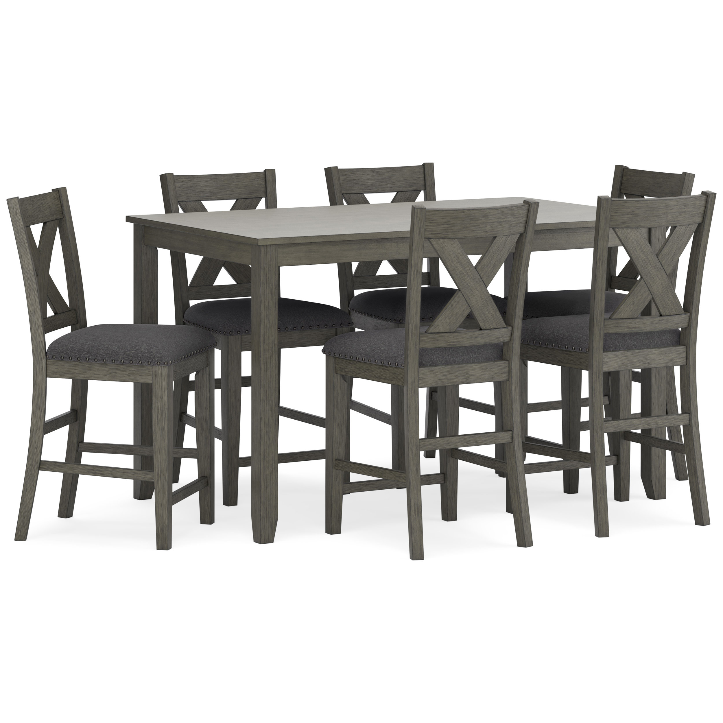 Caitbrook 7-Piece Counter Height Dining Set | Gray