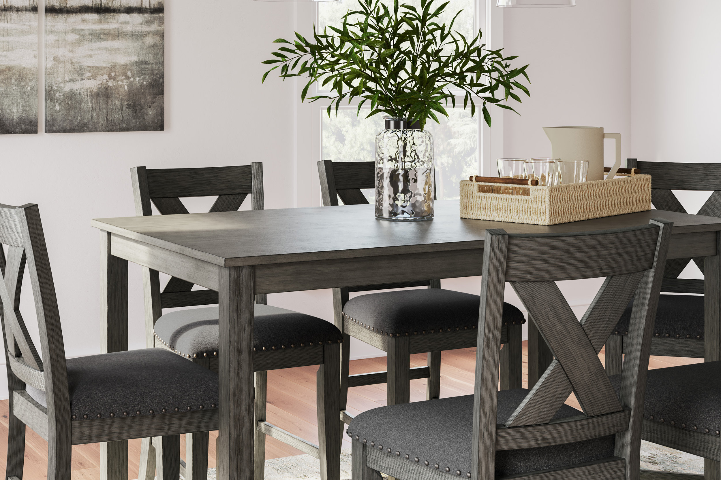 Caitbrook 7-Piece Counter Height Dining Set | Gray