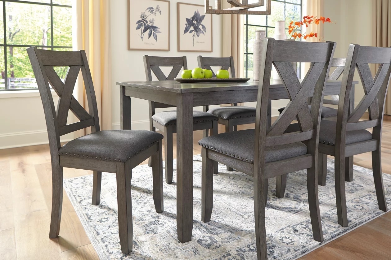 Ashley SM Caitbrook 7-Piece Fabric/Wood Dining Room Set
