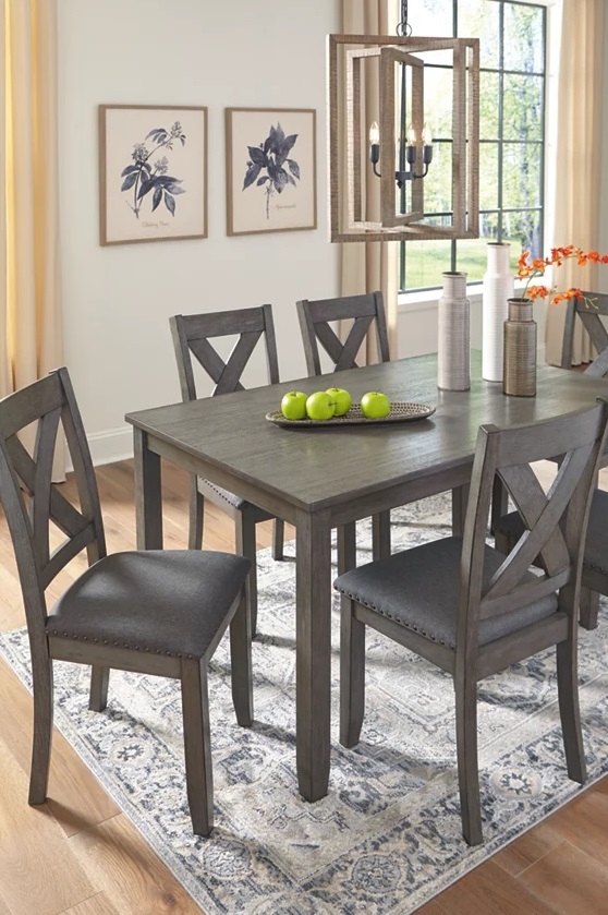 Ashley SM Caitbrook 7-Piece Fabric/Wood Dining Room Set