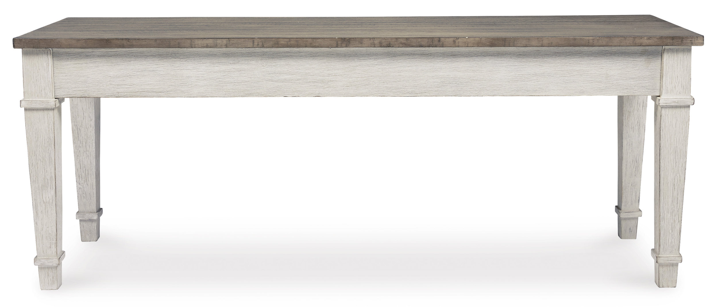 Skempton Wood Storage Bench | White & Light Brown Two-Tone