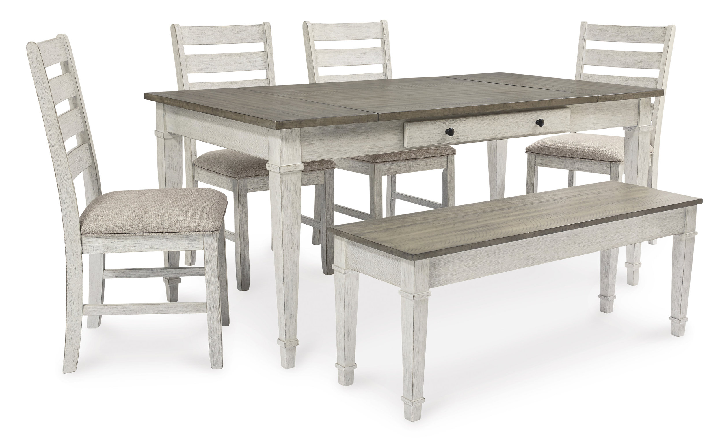 Skempton Rectangular Wood Dining Table with Storage | Ashley