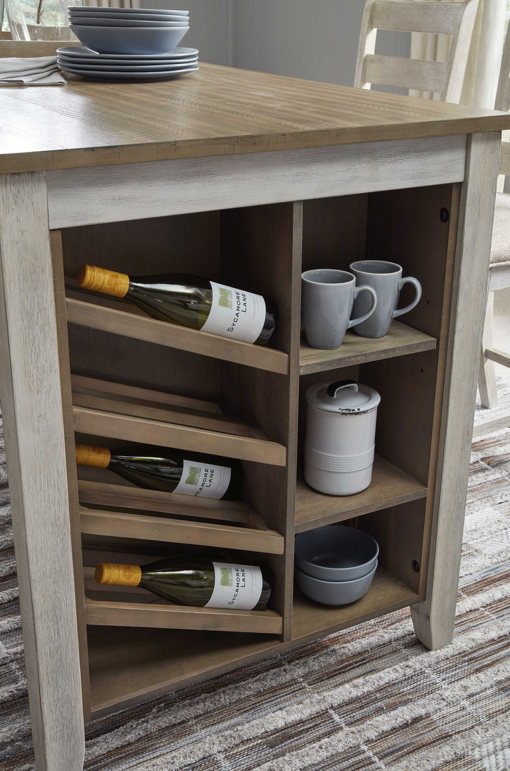 Skempton Counter Height Dining Table with Storage | White
