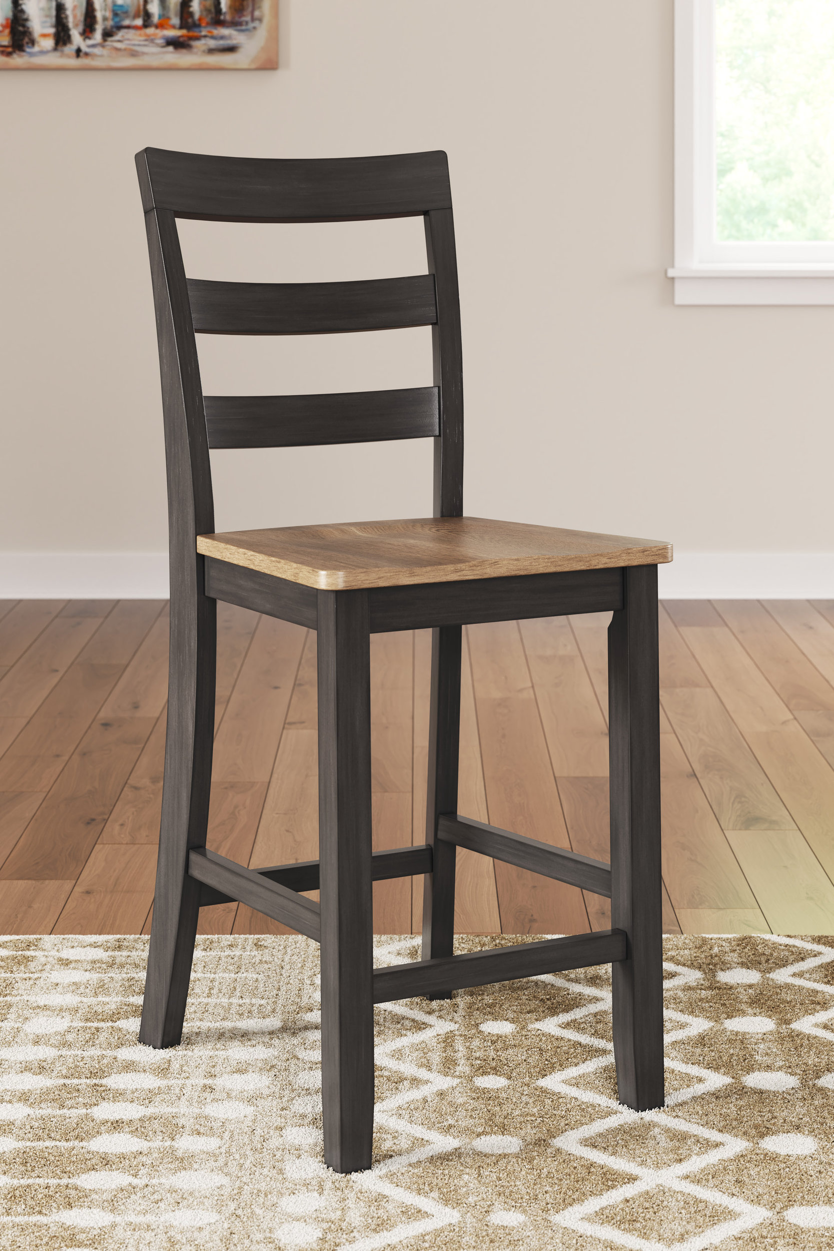 Gesthaven Wood Barstool Set of 2 - White & Natural | Sohomod