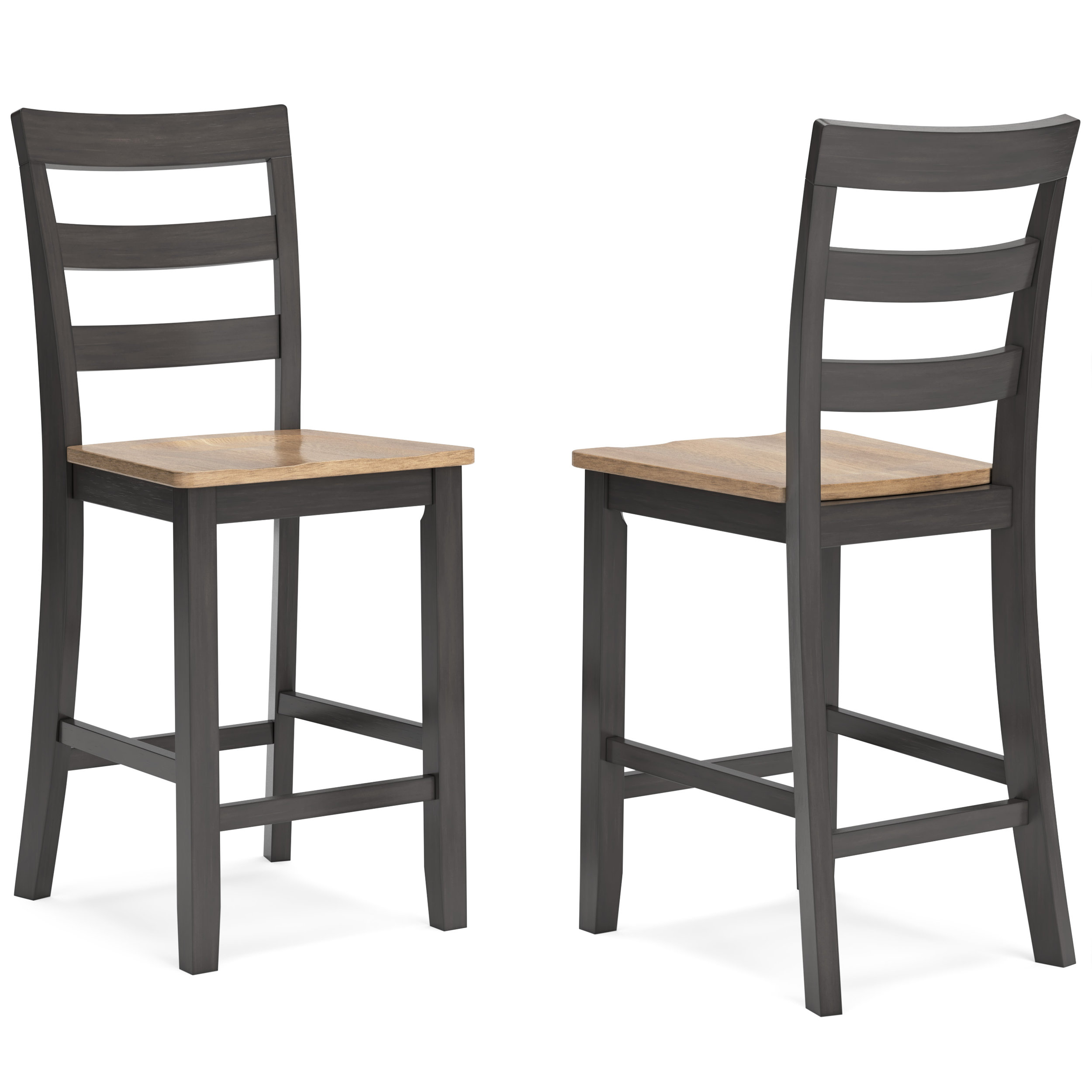 Gesthaven Wood Barstool Set of 2 - White & Natural | Sohomod