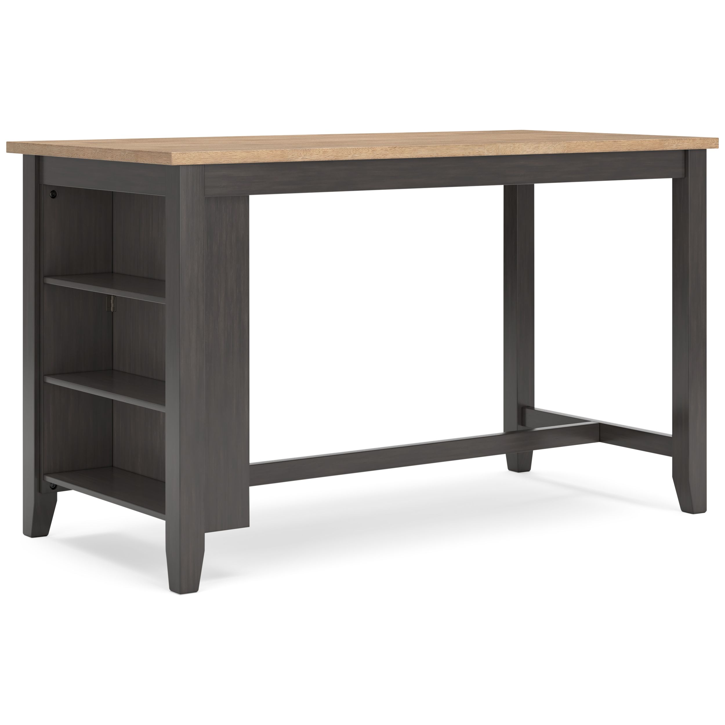 Gesthaven Rectangular Wood Counter Height Table with Storage
