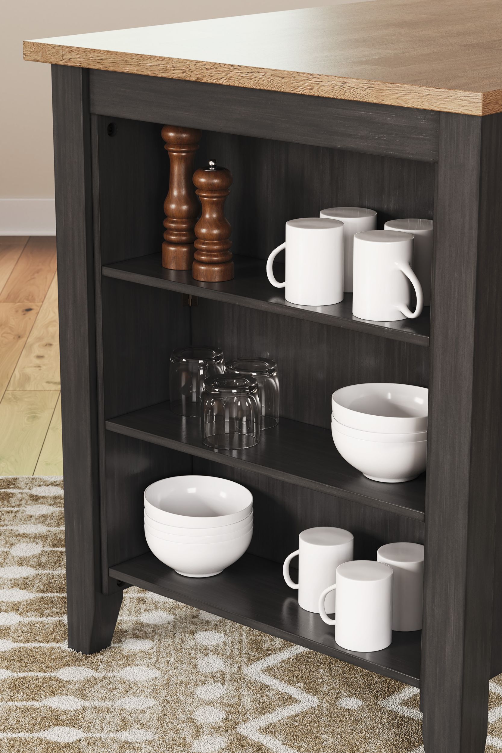 Gesthaven Counter Height Dining Table with Storage | Brown
