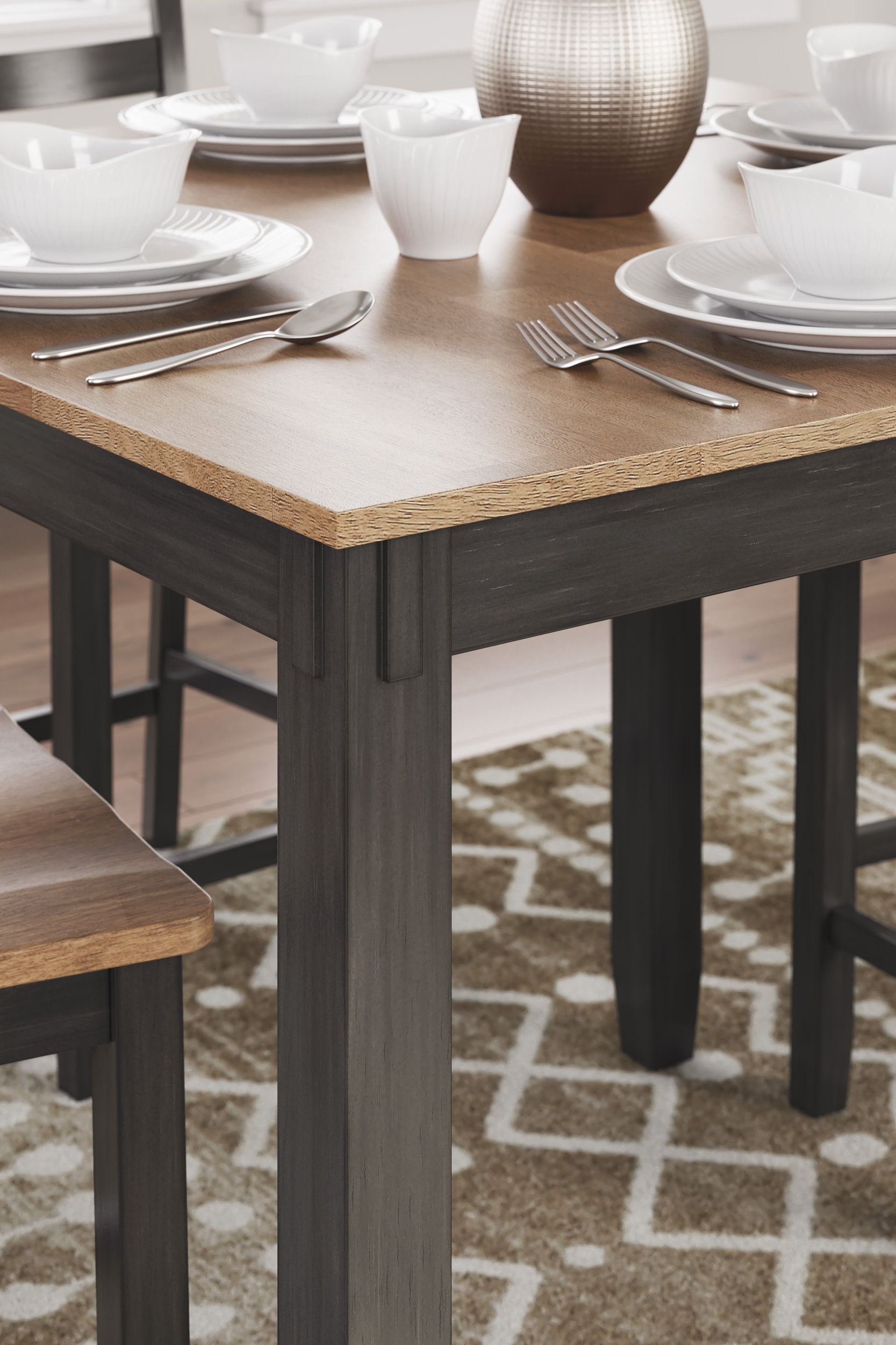 Gesthaven 5-Piece Counter Height Dining Set | Natural Brown