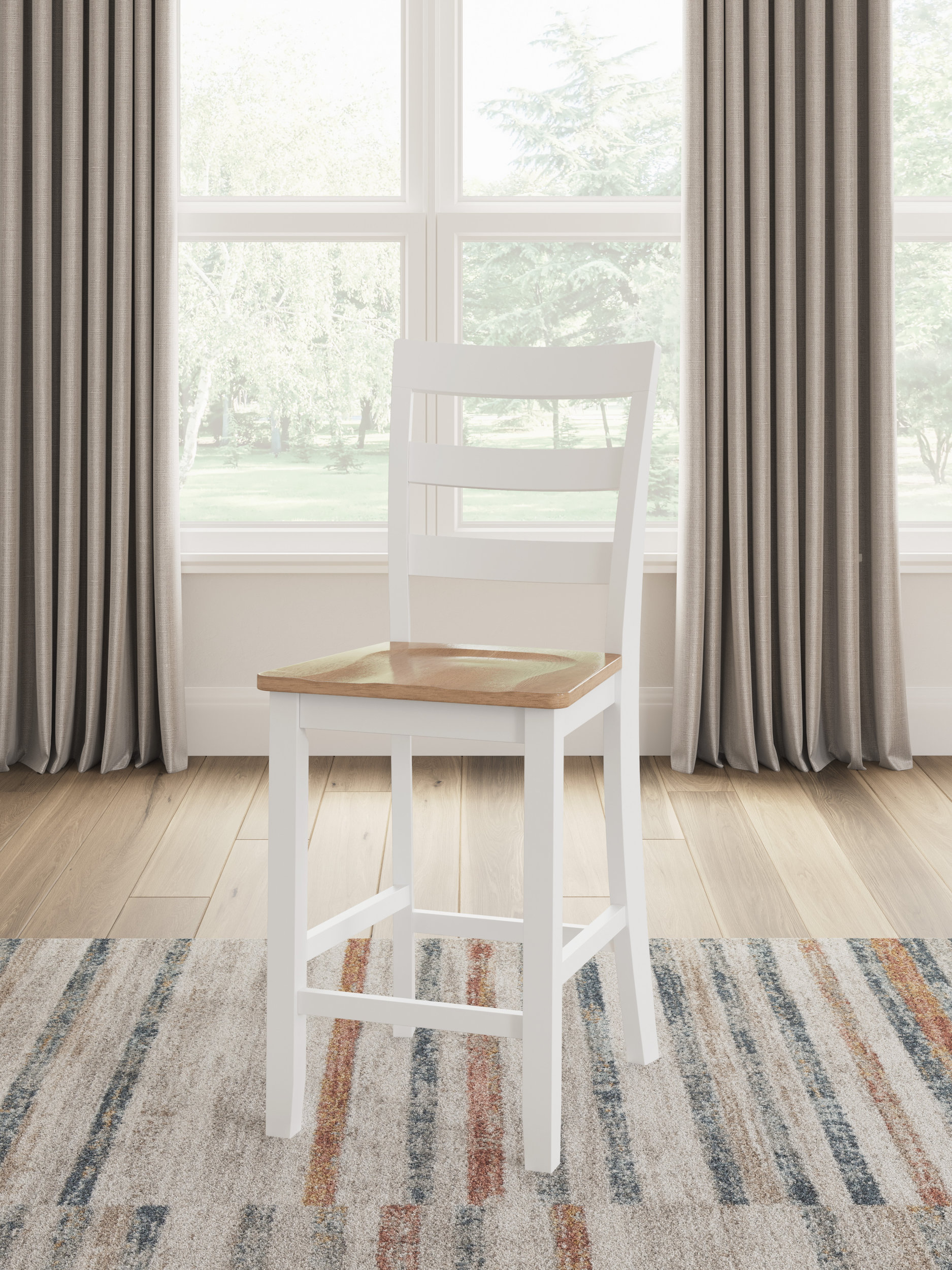 Gesthaven Natural & White Wood Counter Height Stool