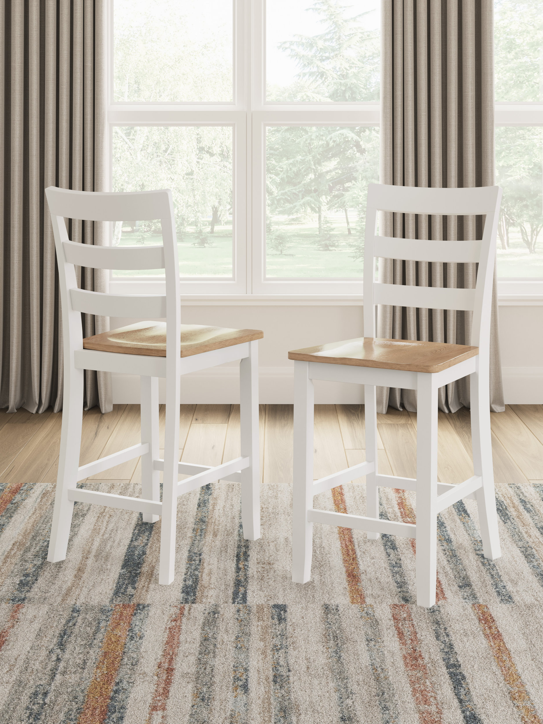 Gesthaven Natural & White Wood Counter Height Stool