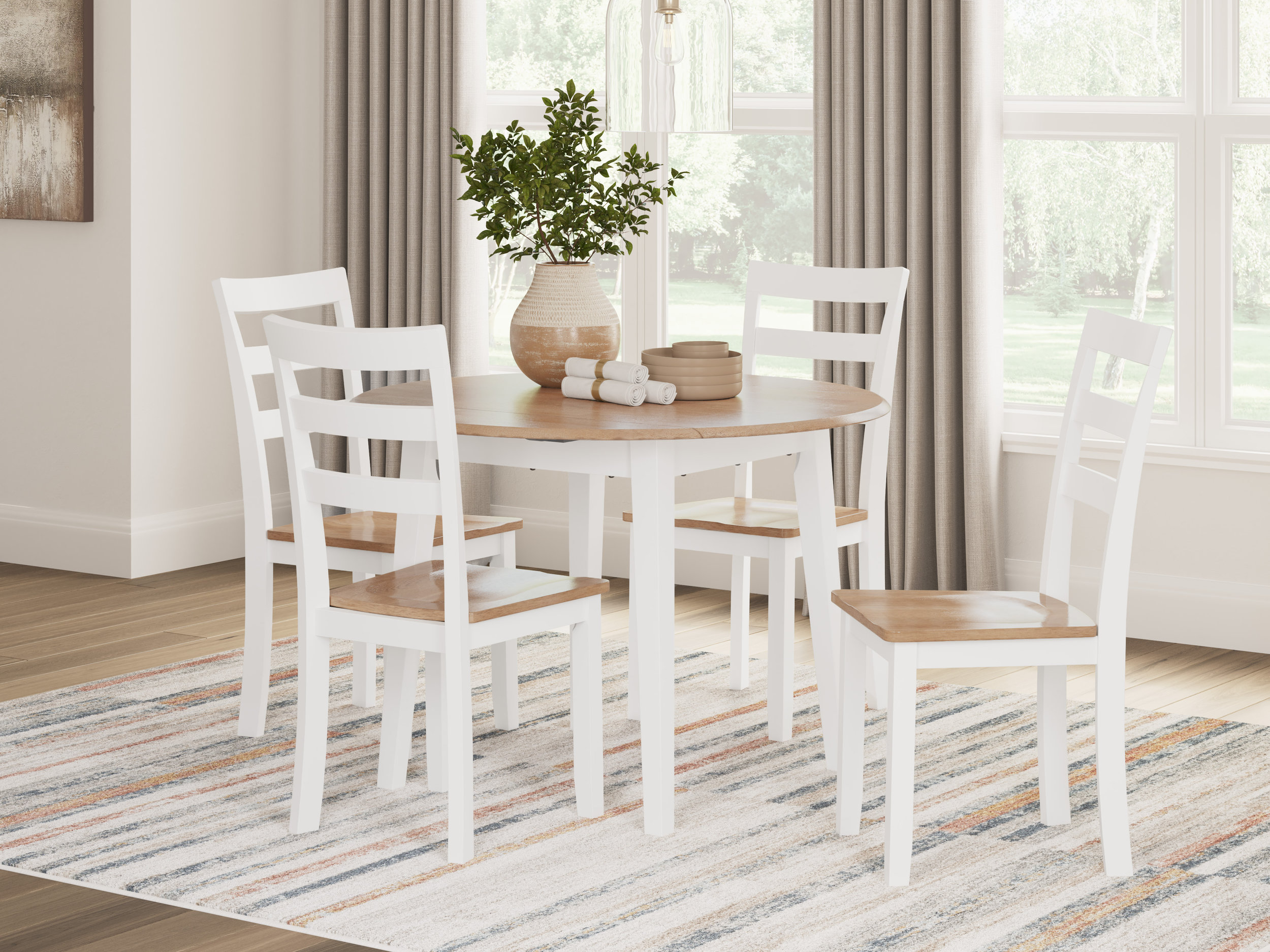 Gesthaven Dining Side Chair | Natural Mango Wood & White