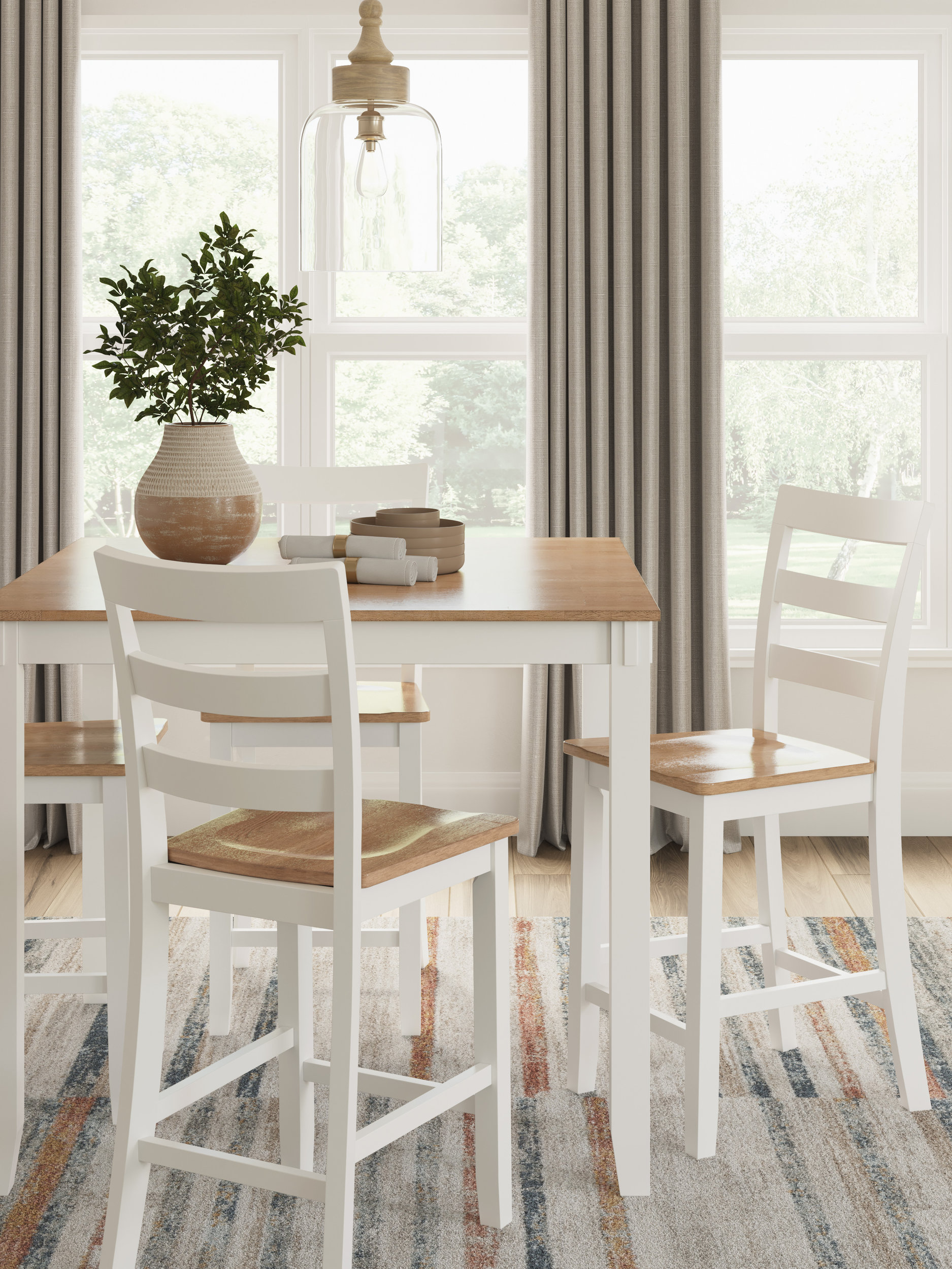Gesthaven 5-Piece Counter Height Dining Set | Black & Gray