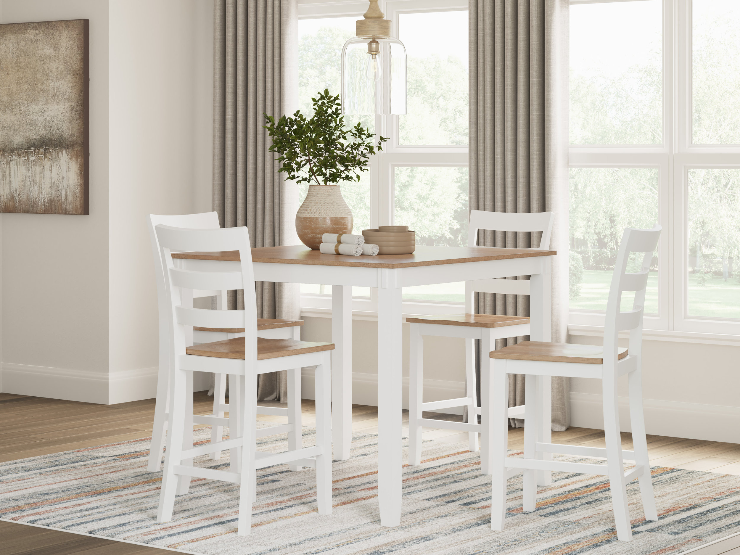 Gesthaven 5-Piece Counter Height Dining Set | Black & Gray
