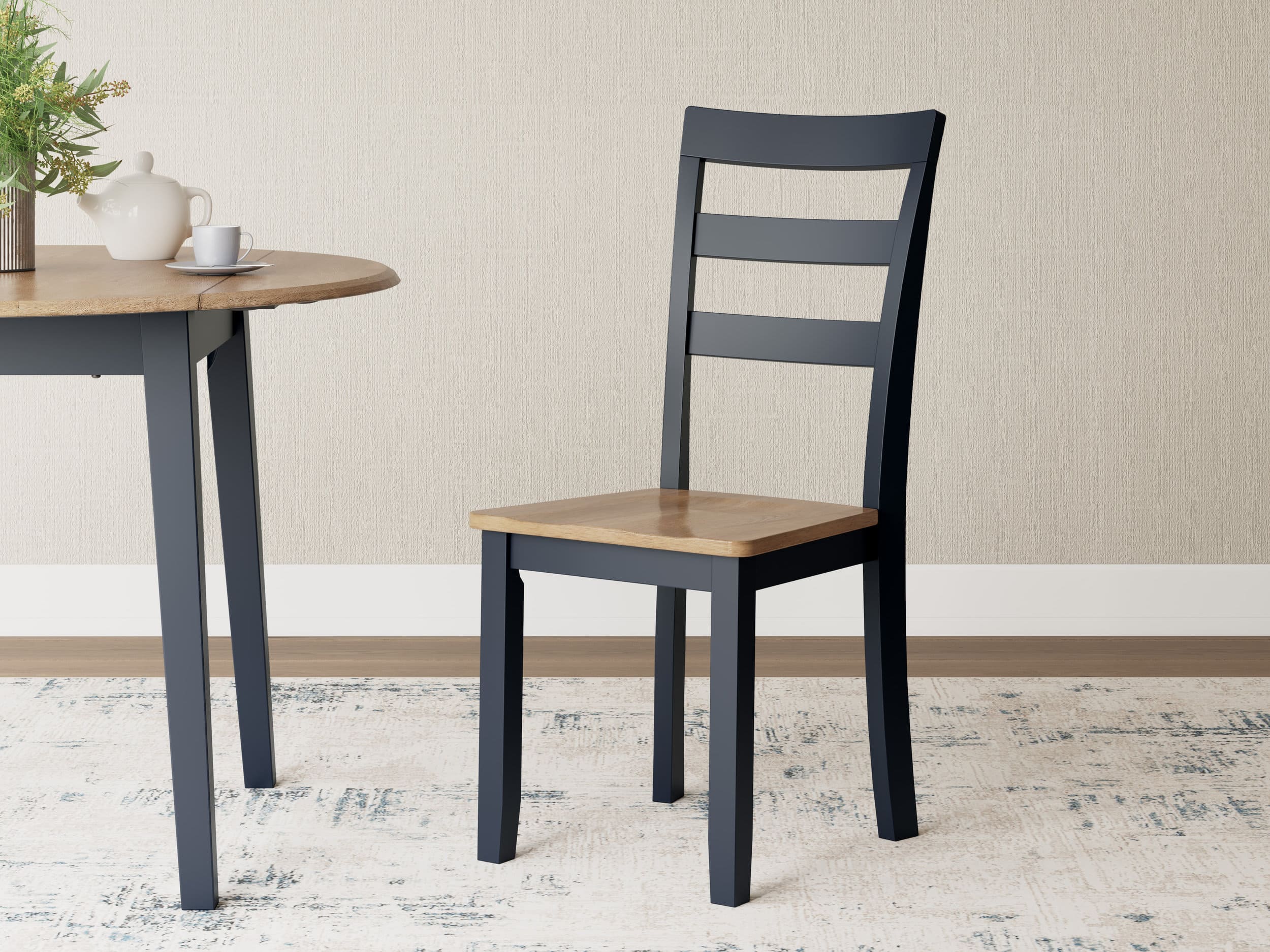 Gesthaven Dining Side Chair | Natural Mango Wood & Blue