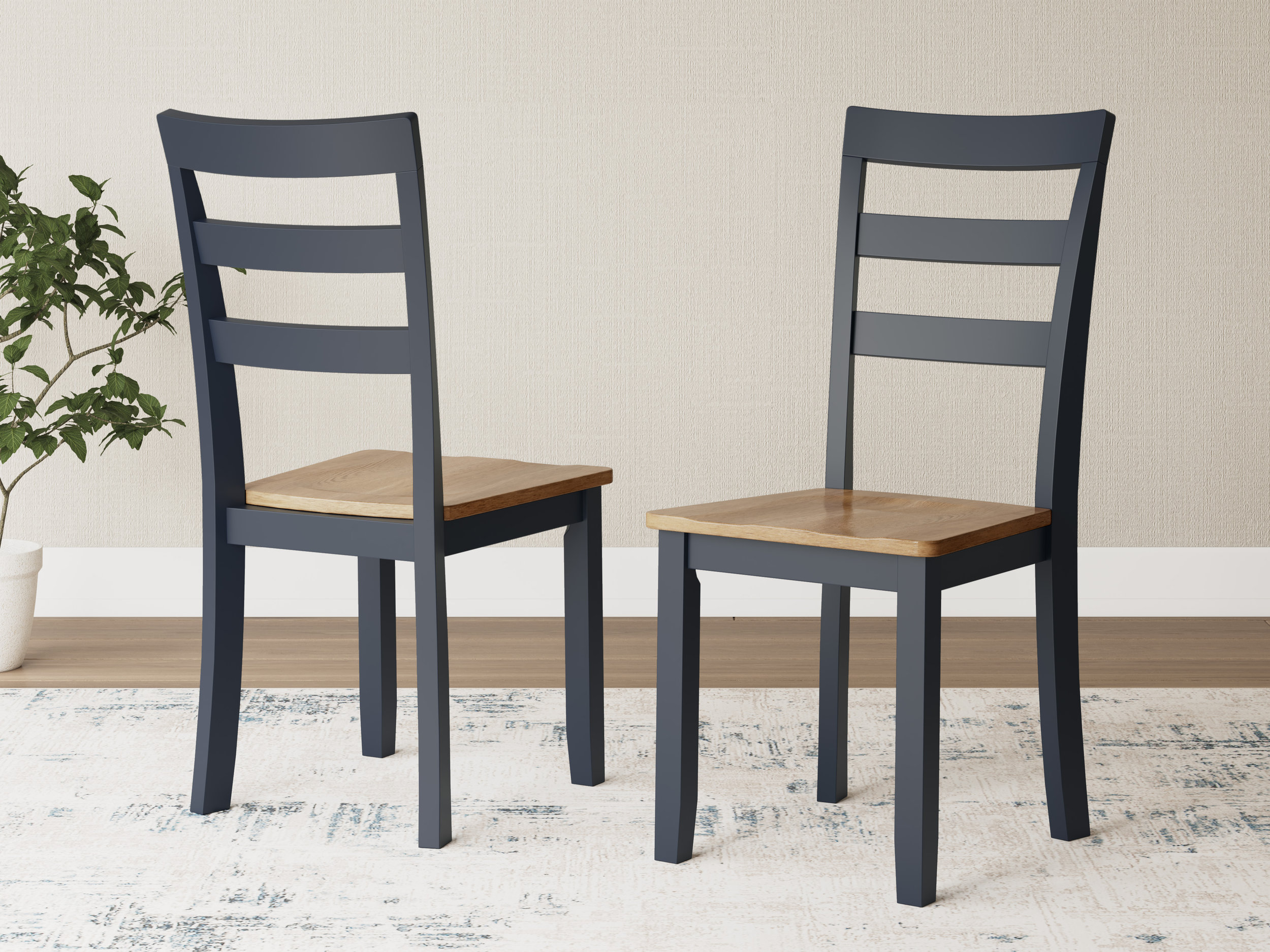 Gesthaven Dining Side Chair | Natural Mango Wood & Blue