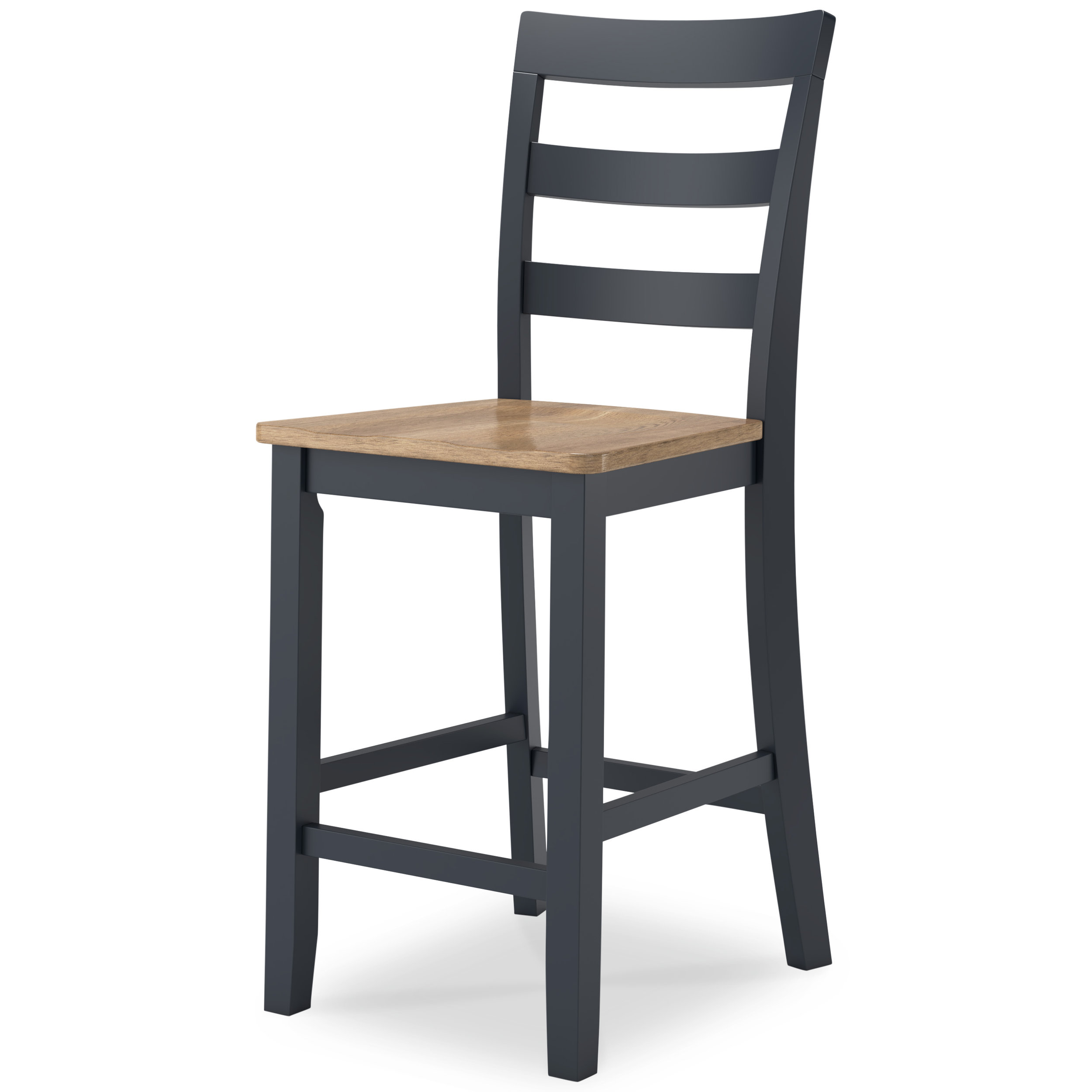 Gesthaven Wood Barstool - Blue & Natural Counter Stool | Sohomod