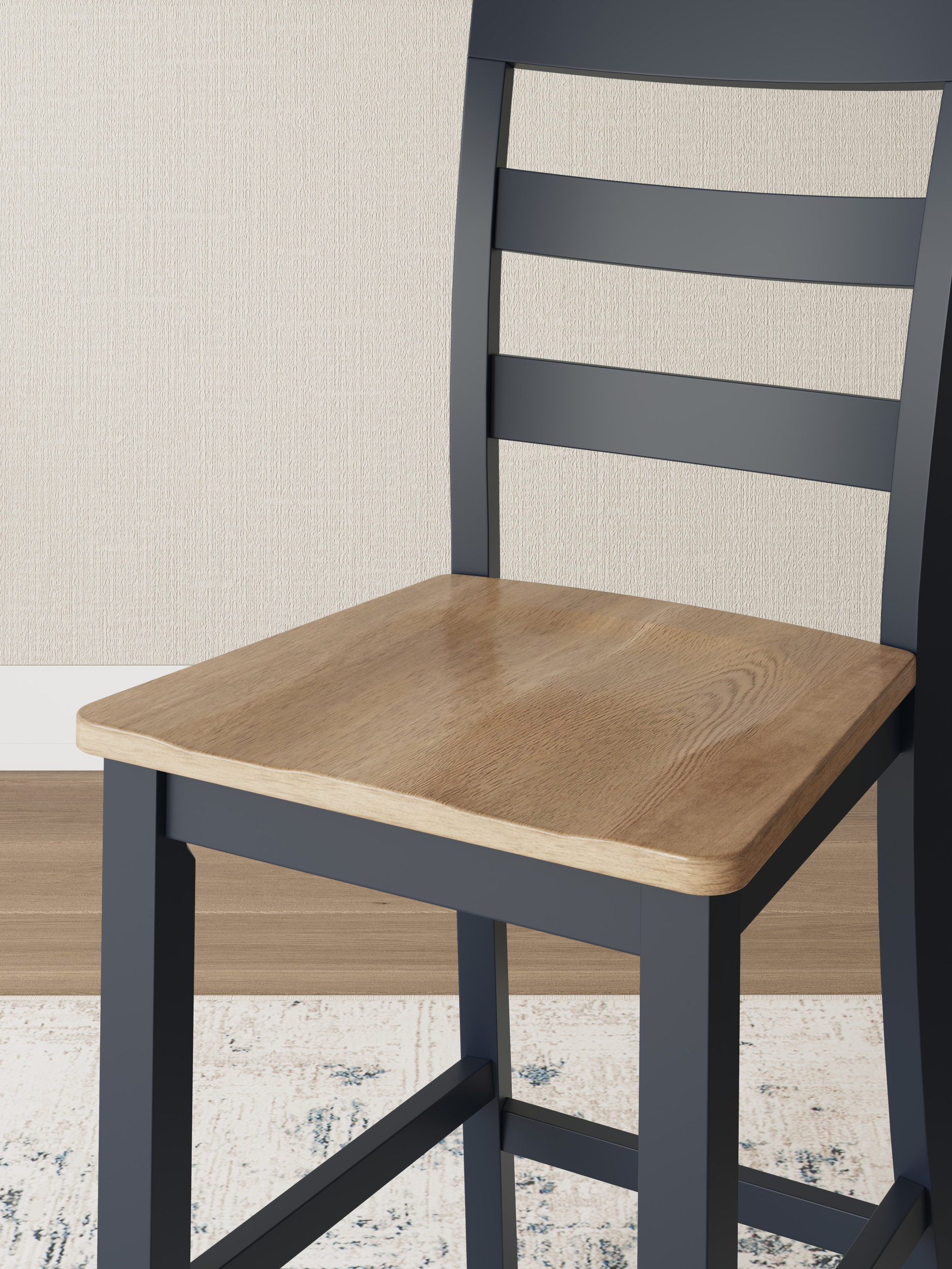Gesthaven Wood Barstool - Blue & Natural Counter Stool | Sohomod