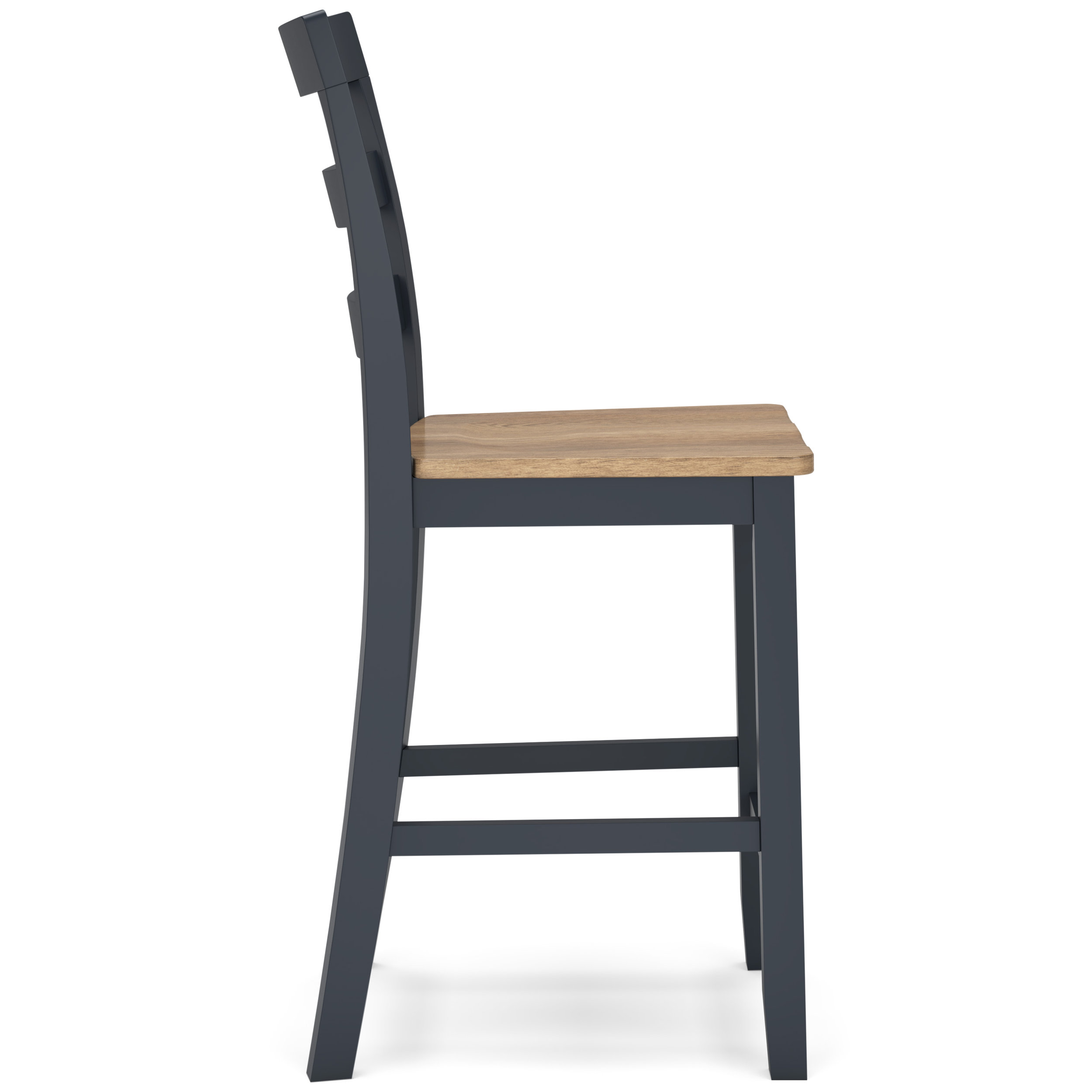Gesthaven Wood Barstool - Blue & Natural Counter Stool | Sohomod