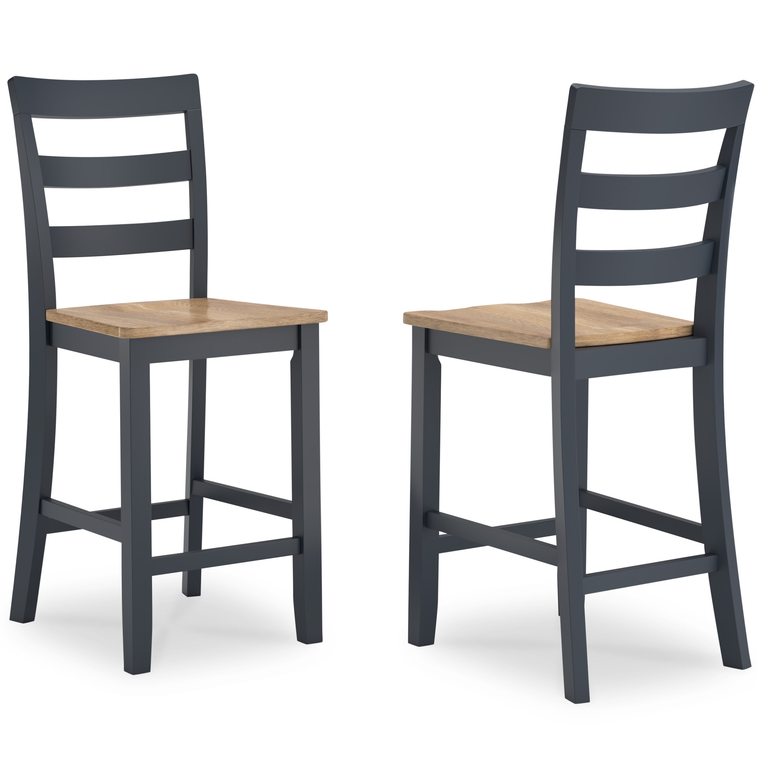 Gesthaven Wood Barstool - Blue & Natural Counter Stool | Sohomod