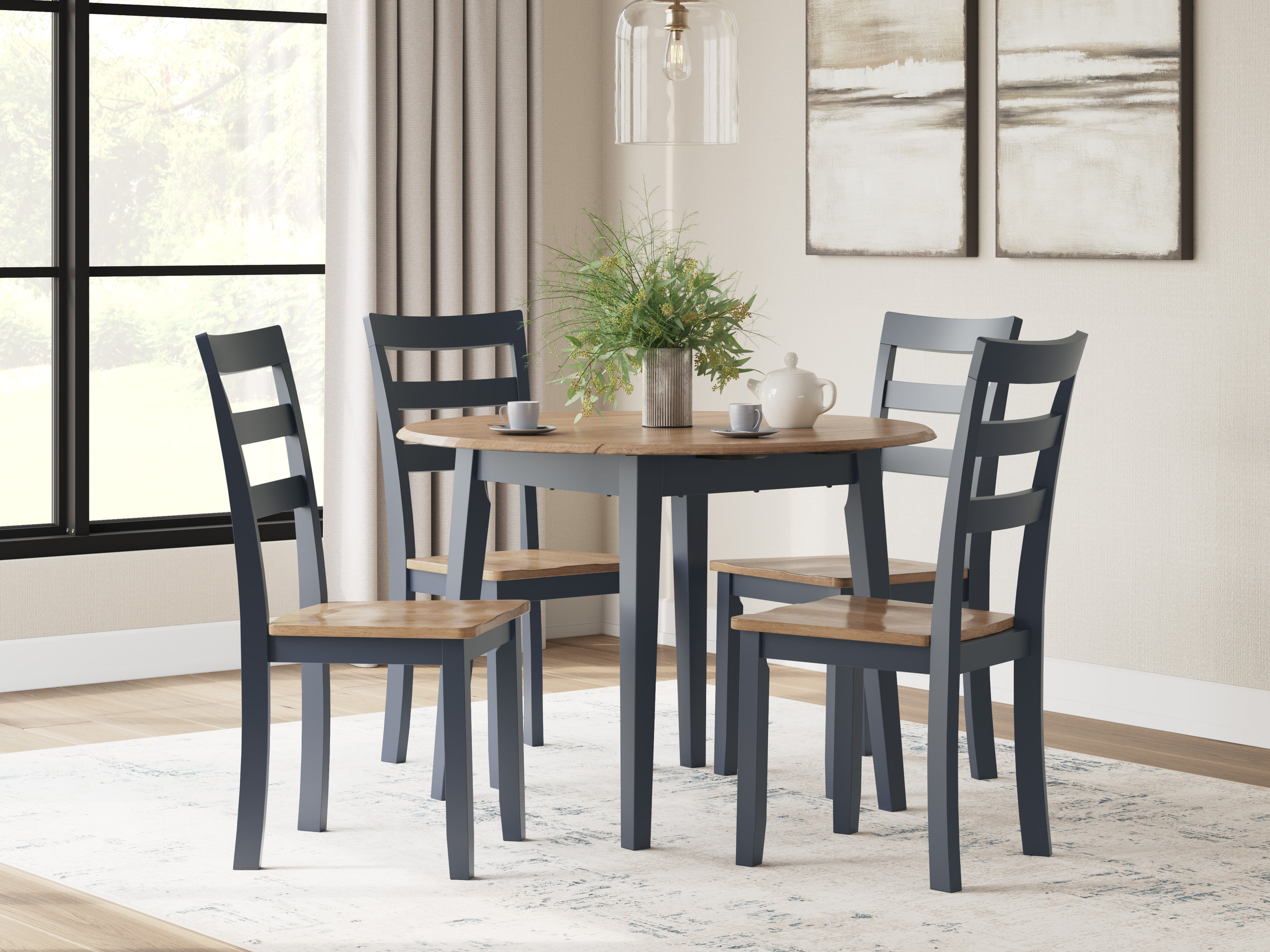 Gesthaven Dining Side Chair | Natural Mango Wood & Blue