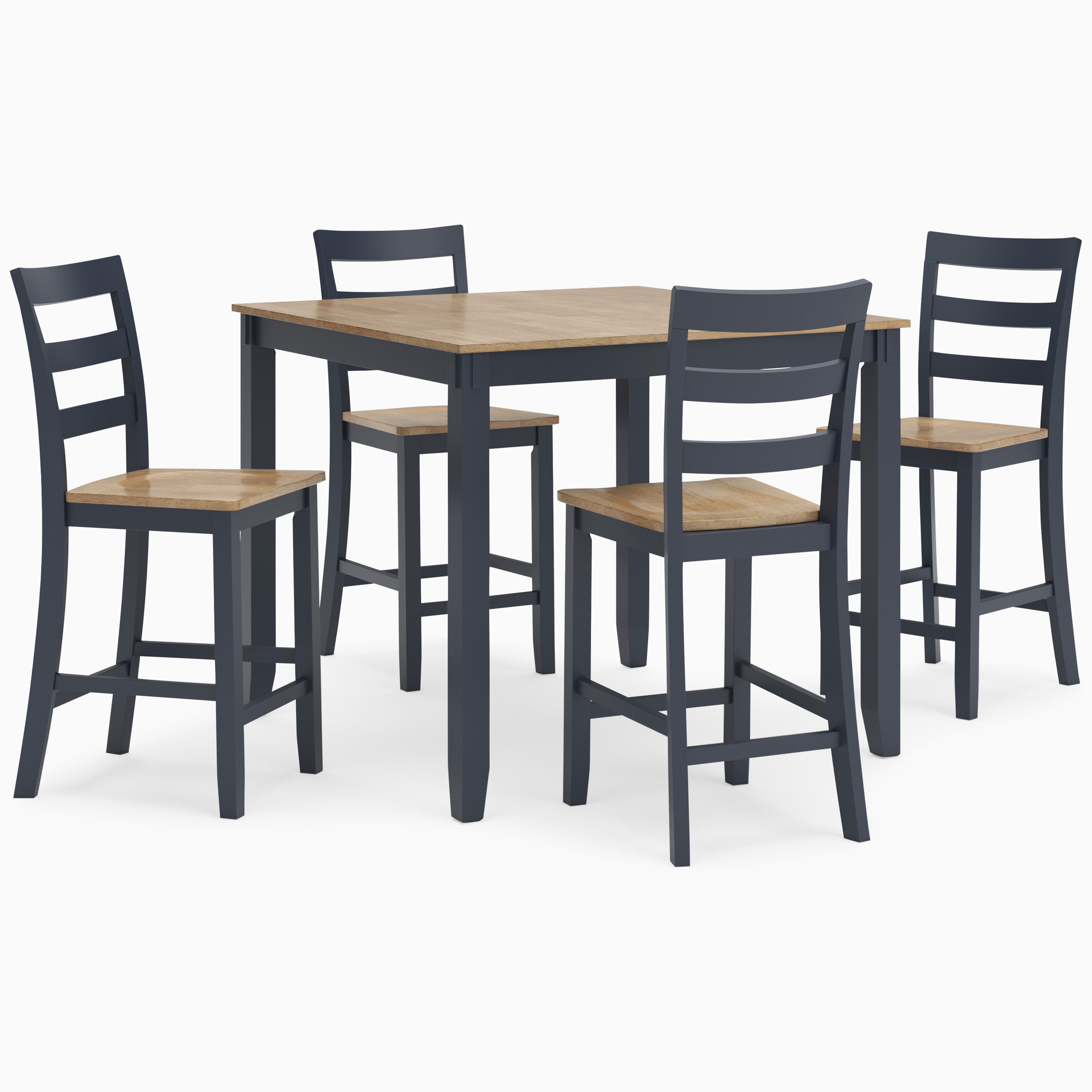 Gesthaven 5-Piece Counter Height Dining Set | Natural & Blue
