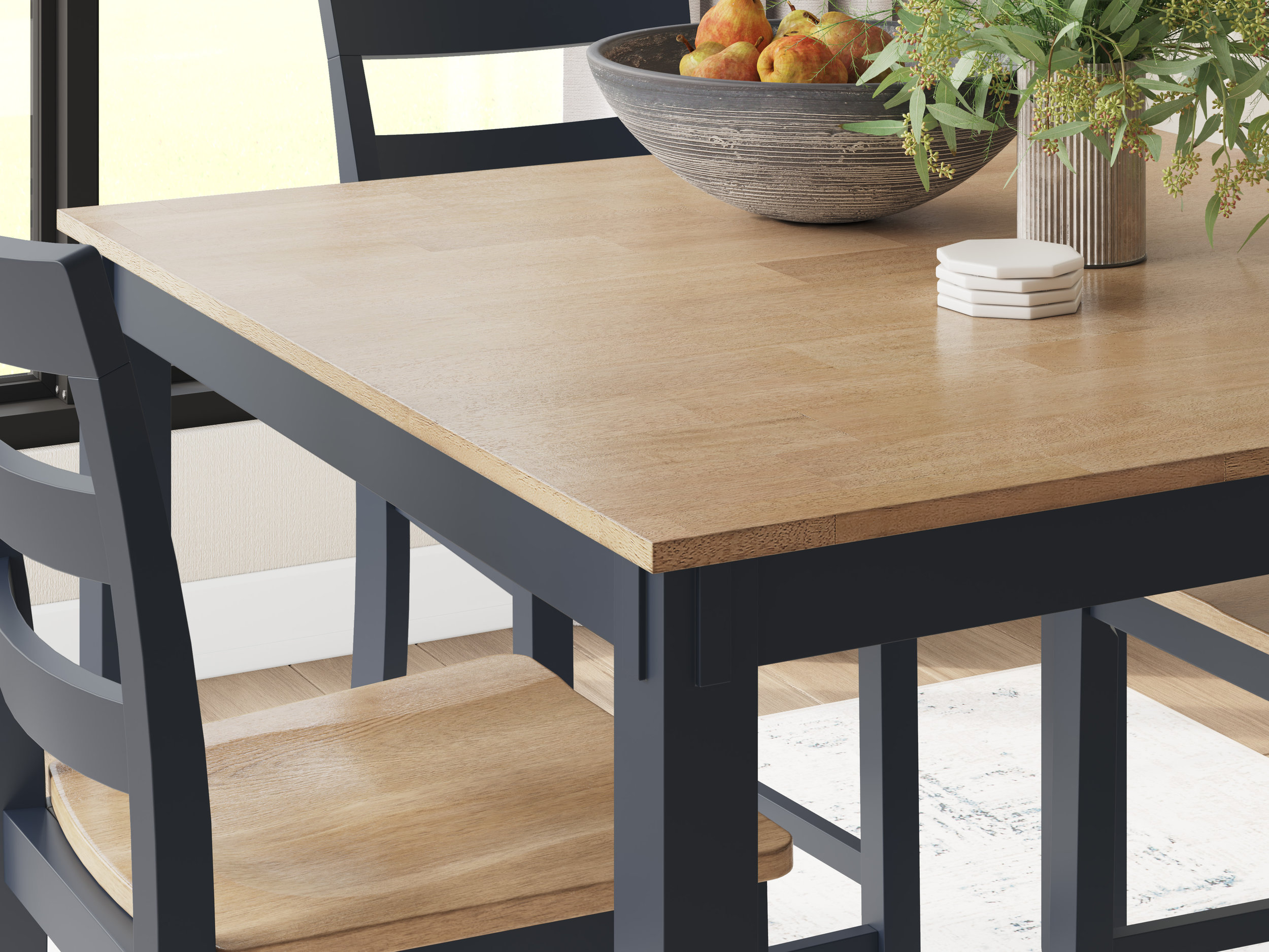 Gesthaven 5-Piece Counter Height Dining Set | Natural & Blue