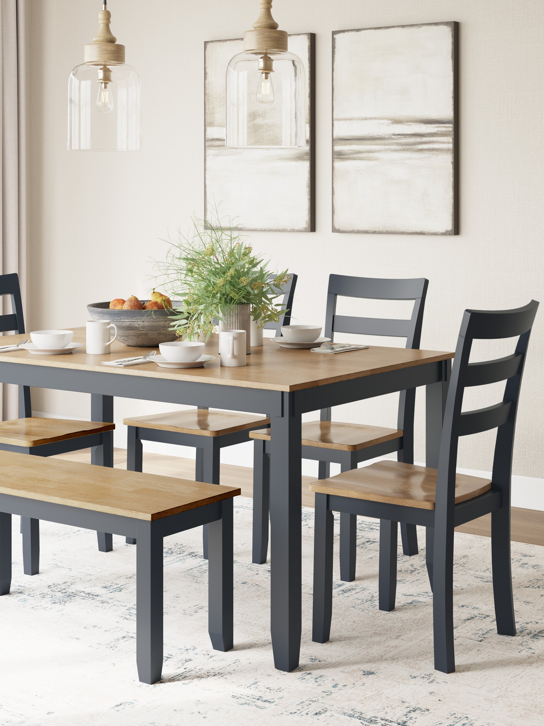 Gesthaven Dining Side Chair | Natural Mango Wood & Blue