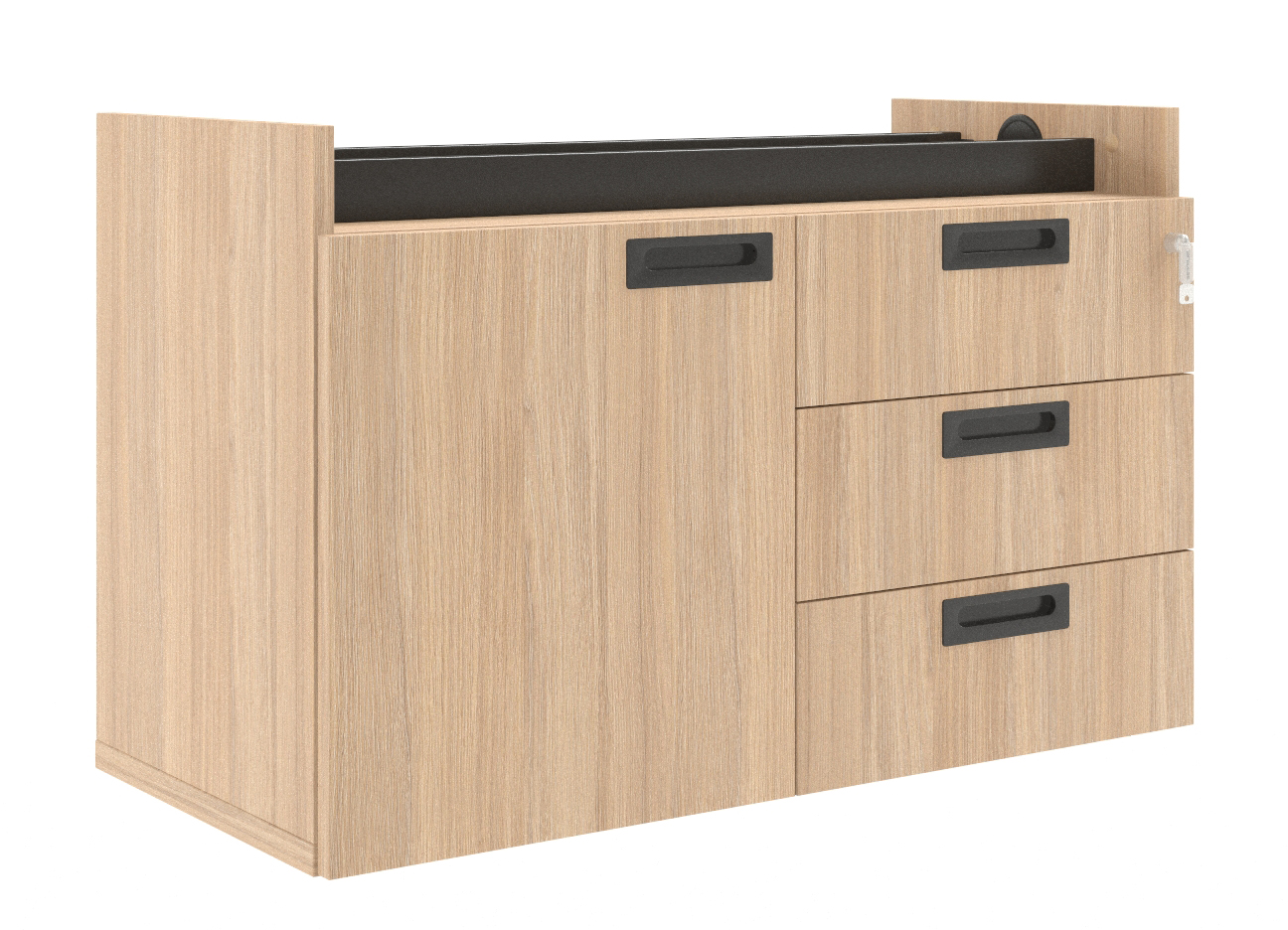 BIRCH Office Storage Cabinet with 3 Drawers and Two Swing Doors