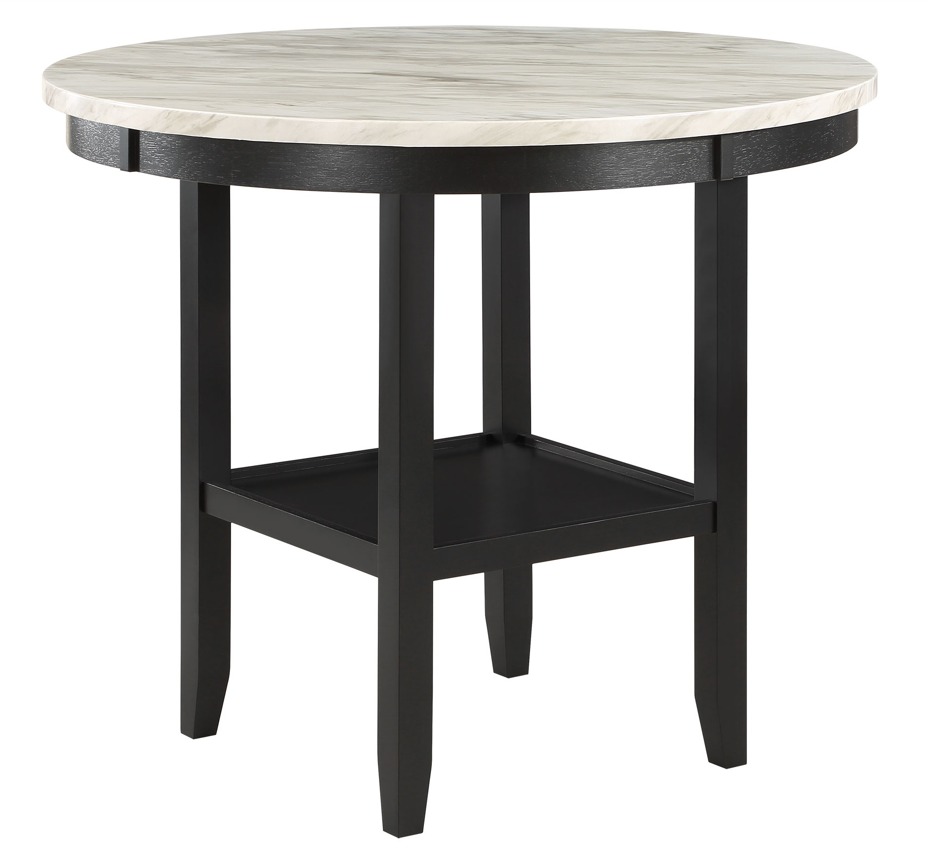 D40011 Faux Marble Round Bar Set with D1622 Barstools