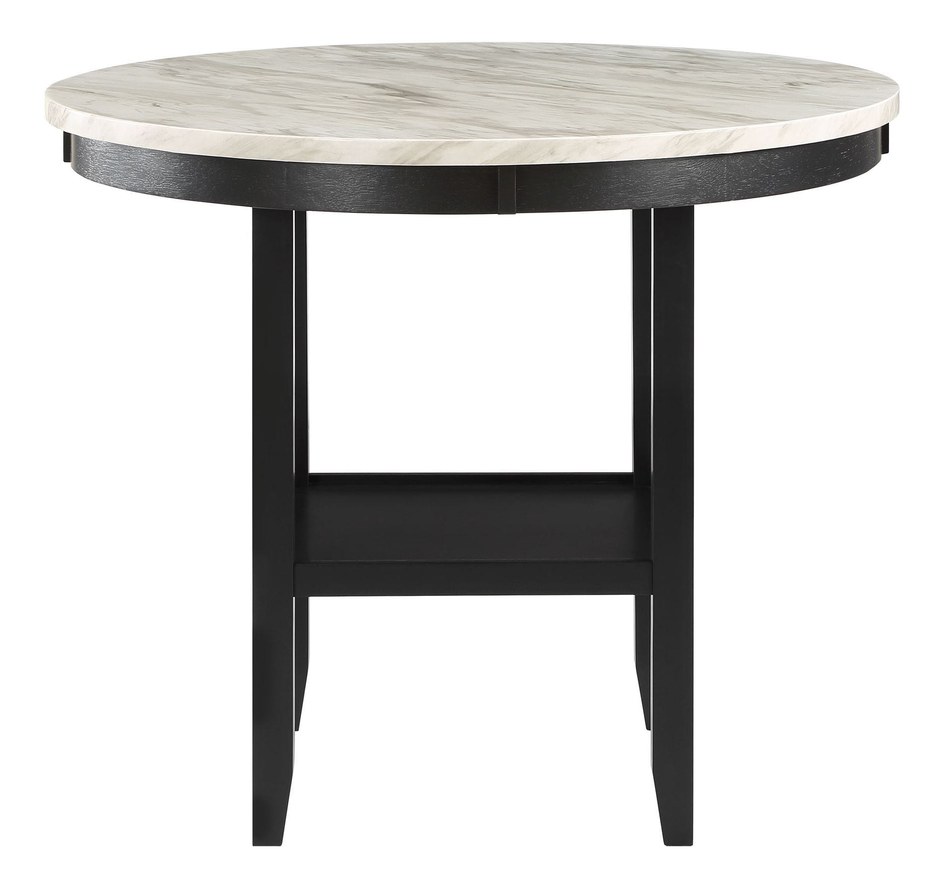 D40011 Marble/Wood Round Bar Table