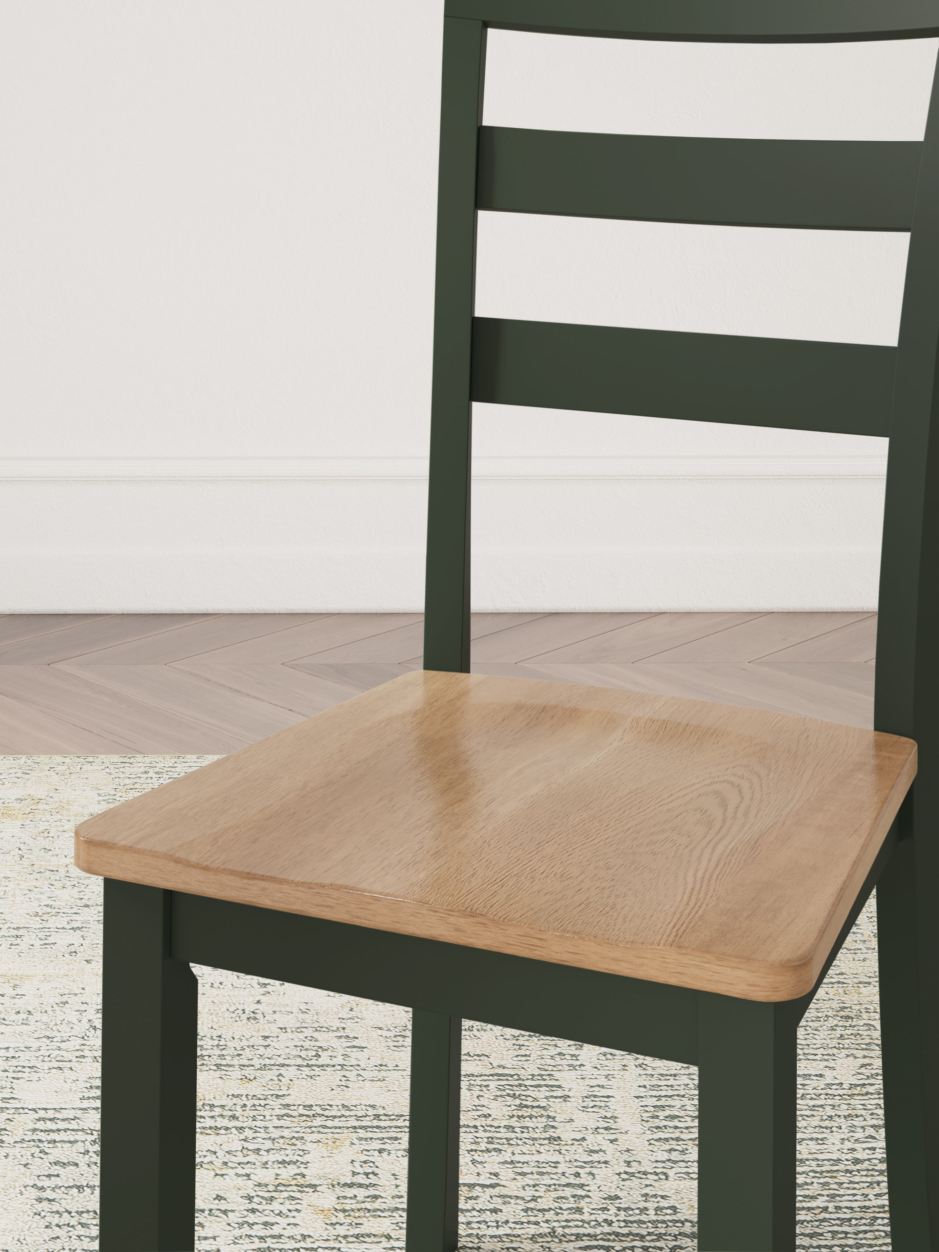 Gesthaven Dining Side Chair | Natural Wood & Soft Green Finish