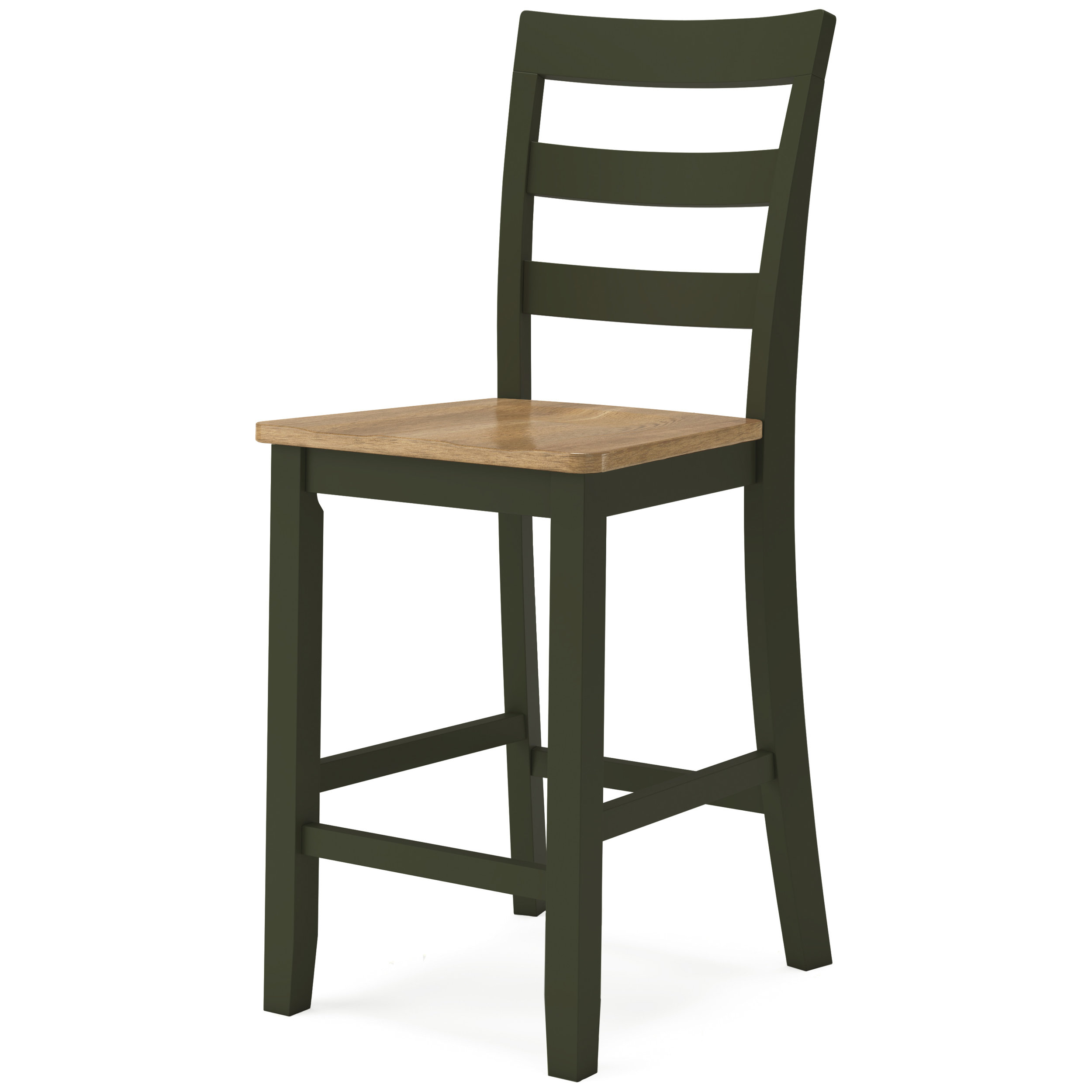 Gesthaven Wood Barstool - Green & Natural Counter Stool | Sohomod