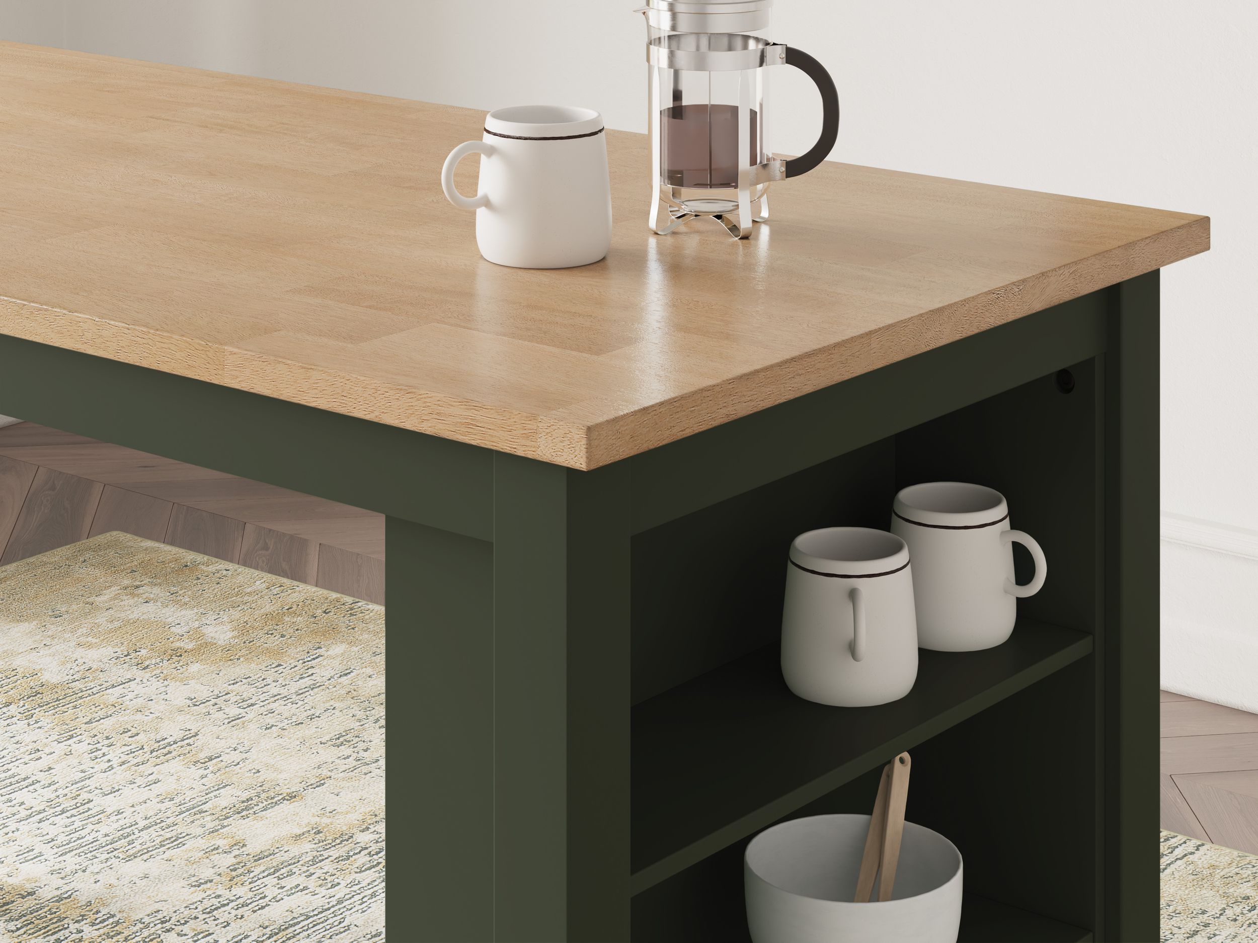 Gesthaven Rectangular Wood Counter Height Table with Storage