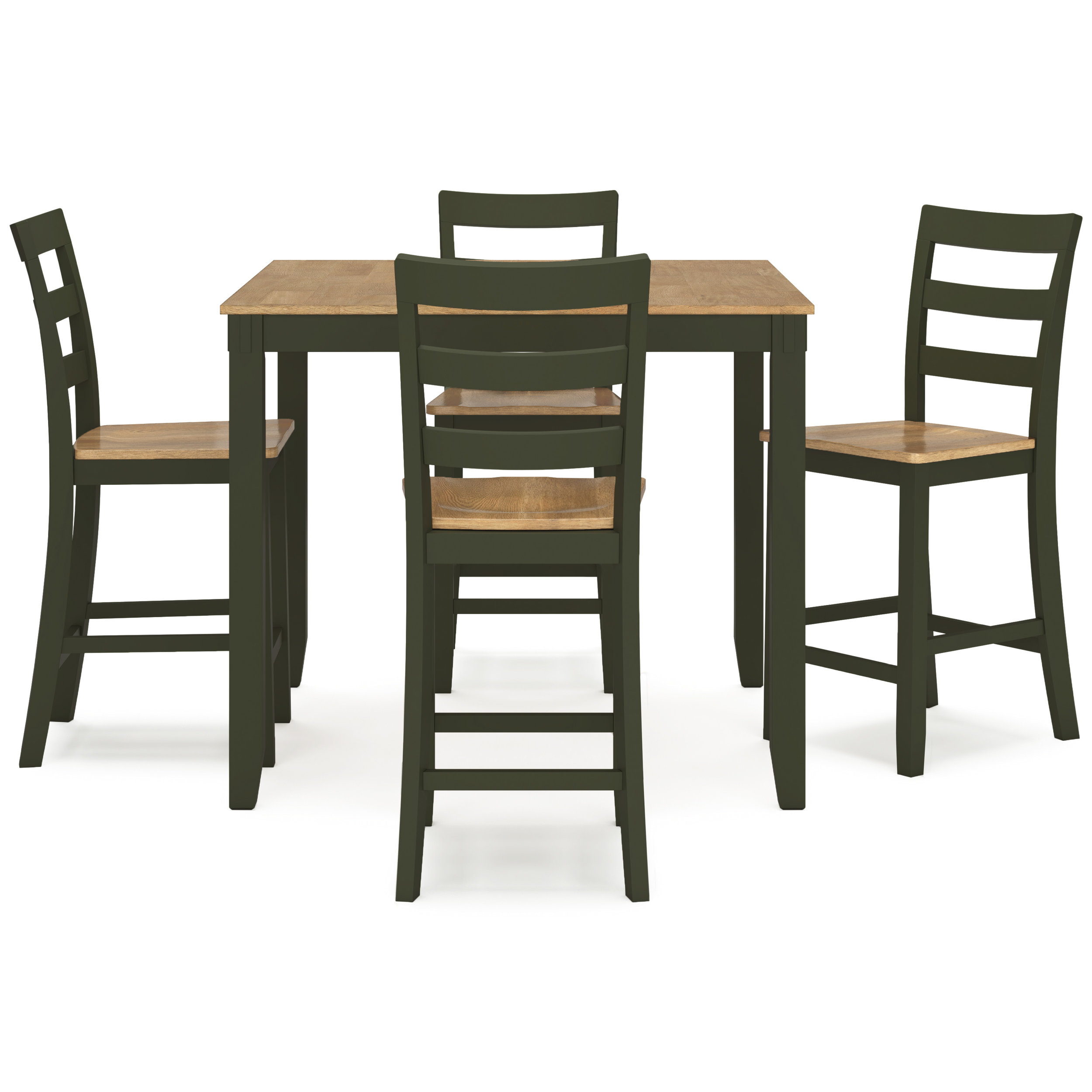 Gesthaven 5-Piece Counter Height Dining Set | Natural & Green