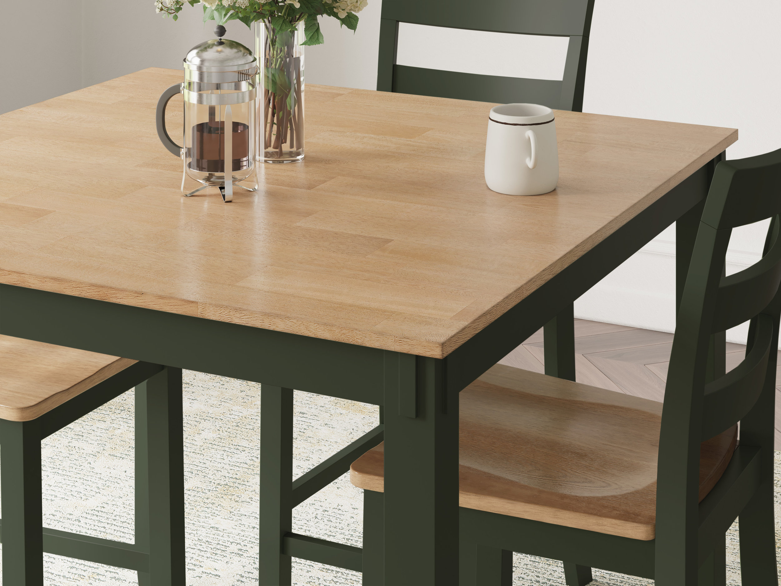 Gesthaven 5-Piece Counter Height Dining Set | Natural & Green