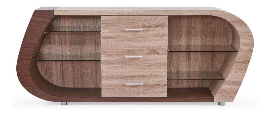 D4126 Wood/Glass Buffet w/3 Drawers
