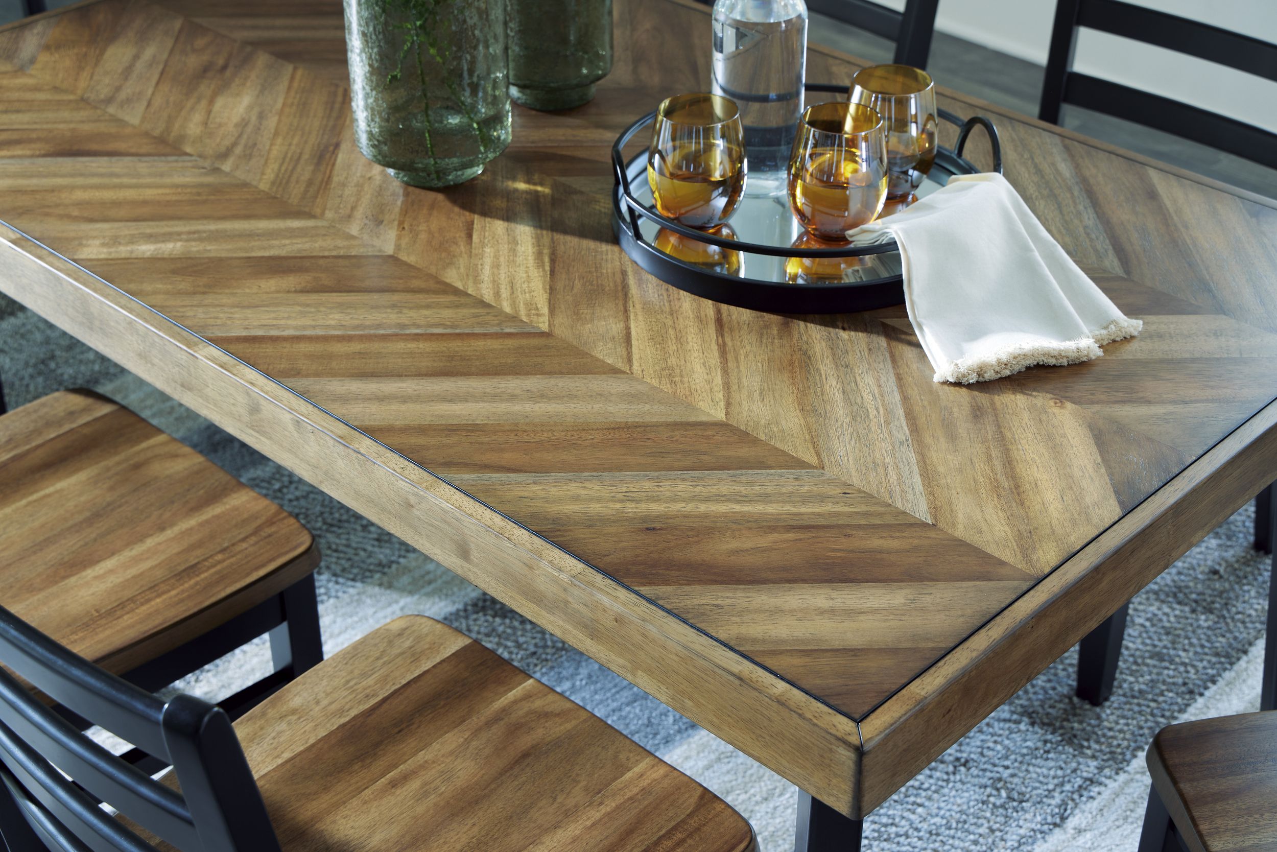 Blondon 7-Piece Rectangular Wood Dining Room Set